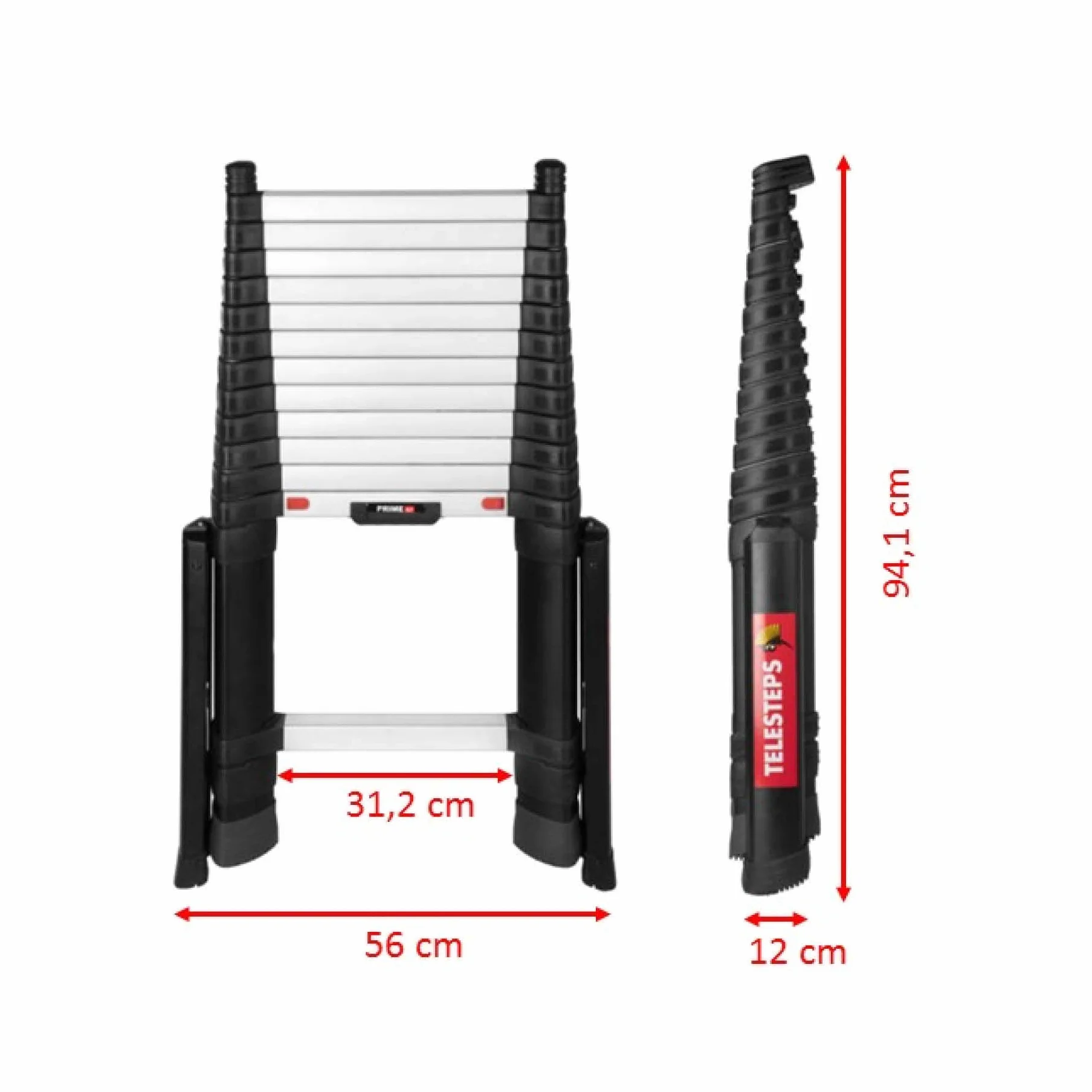 Telesteps Prime Line 4,1 m ze stabilizatorami, drabina teleskopowa bardzo mocna (72241-781)