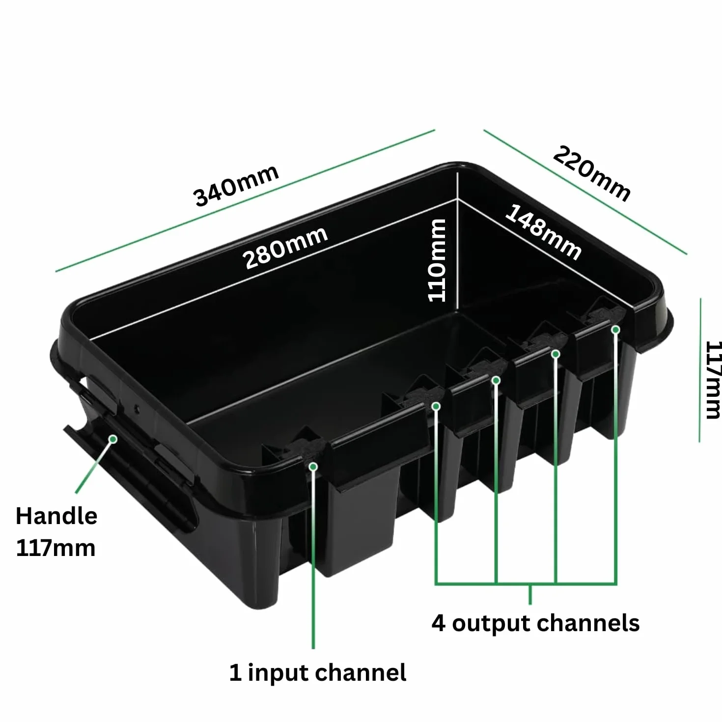 Dri-Box DB-285-UK-B FL-1859-285 IP55 pudełko odporne na warunki atmosferyczne, czarne, średnie