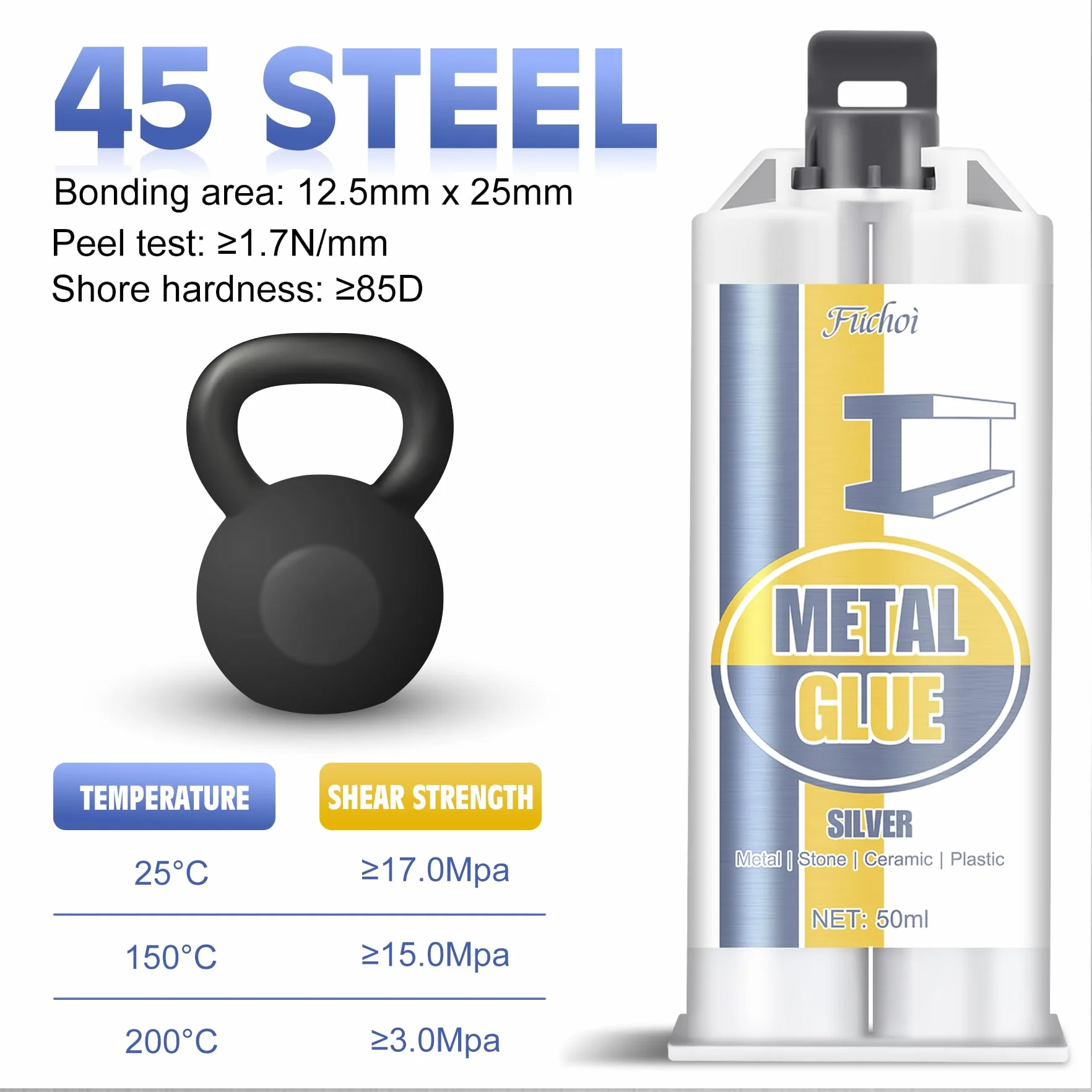 Klej do metalu Extra Stark 100ml - 2-składnikowy płynny klej metalowy do spawania i naprawy stali nierdzewnej, aluminium, ceramiki, tworzyw sztucznych, drewna, kamienia - wodoodporny, odporny na