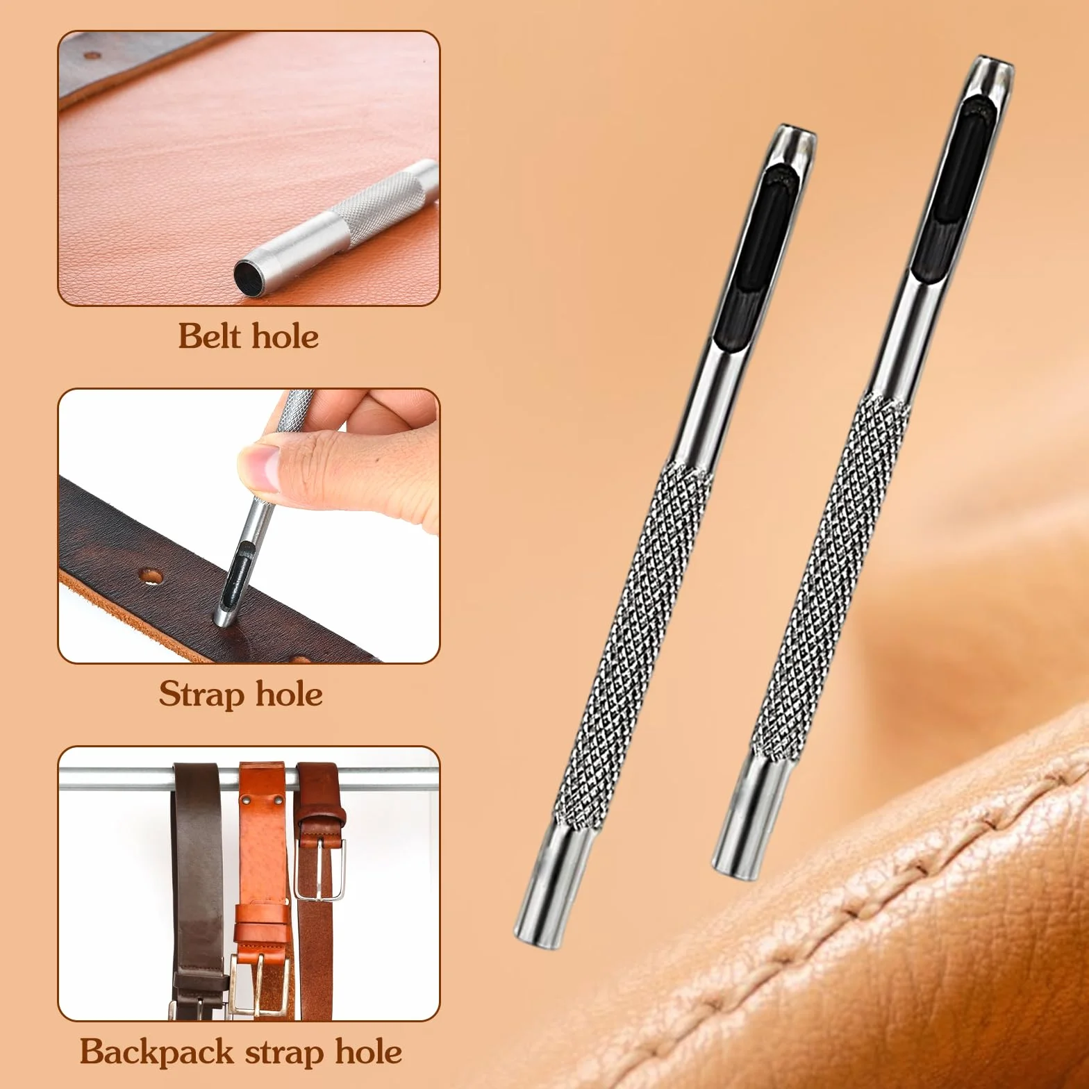 10 sztuk skórzane narzędzia dziurkacza do skóry i różnych 1.5-10MM Hollow Tłoczenie, narzędzia Leathercraft do skórzanego paska zegarka i paska