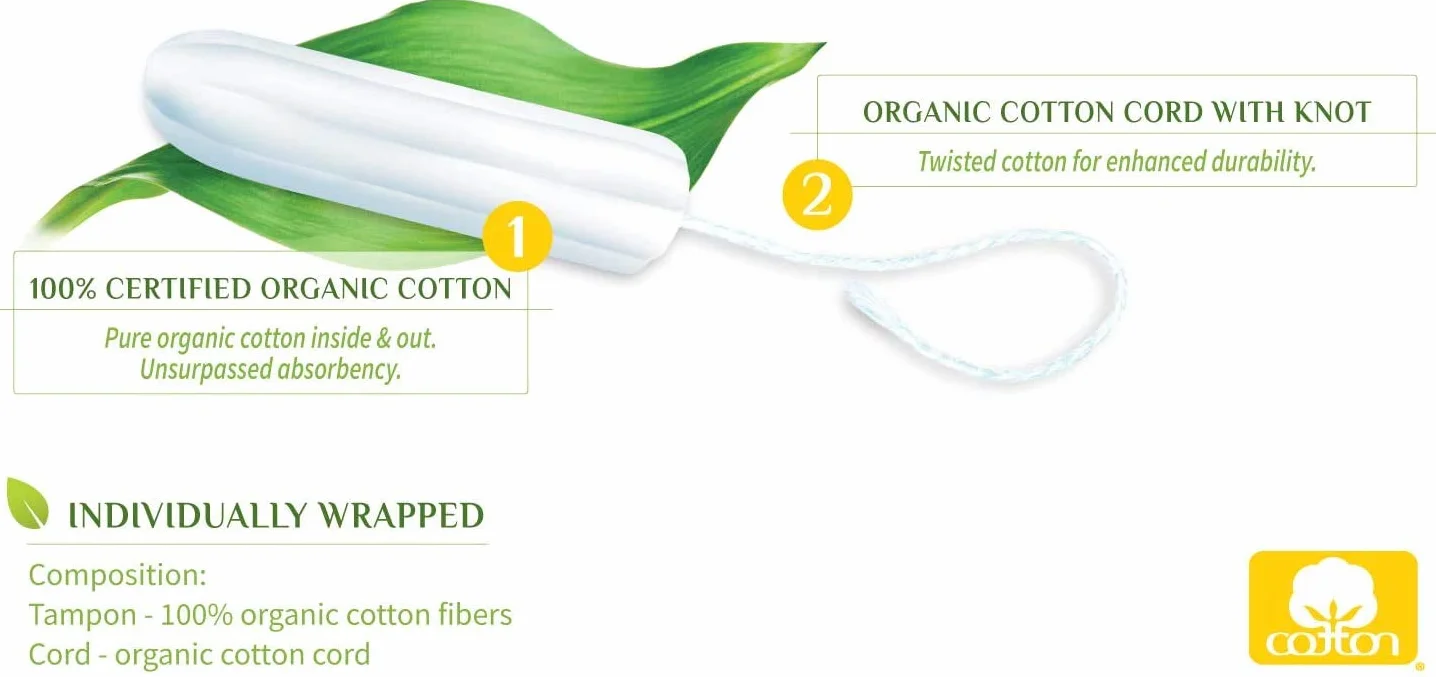 Organyc Tampons Regular ze 100% bawełny biologicznej 4 sztuki