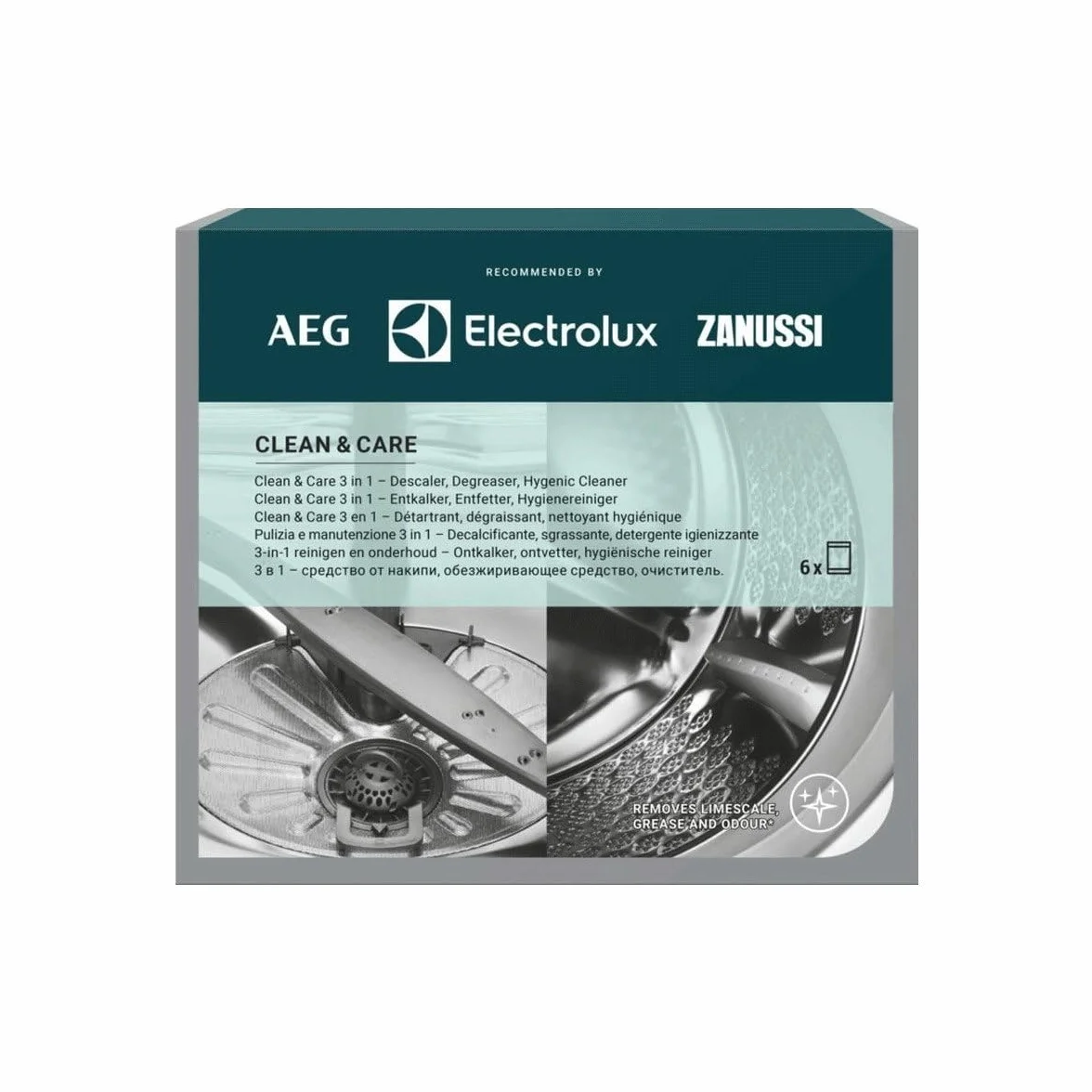 Electrolux 9029791267 Clean und Care Box – odkamieniacz i środek czyszczący do pralek i zmywarek