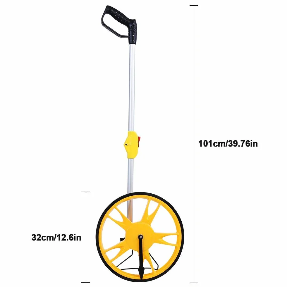 Cyfrowe koło metryczne, składany miernik odległości, wyświetlacz LCD, żółty, 320 mm