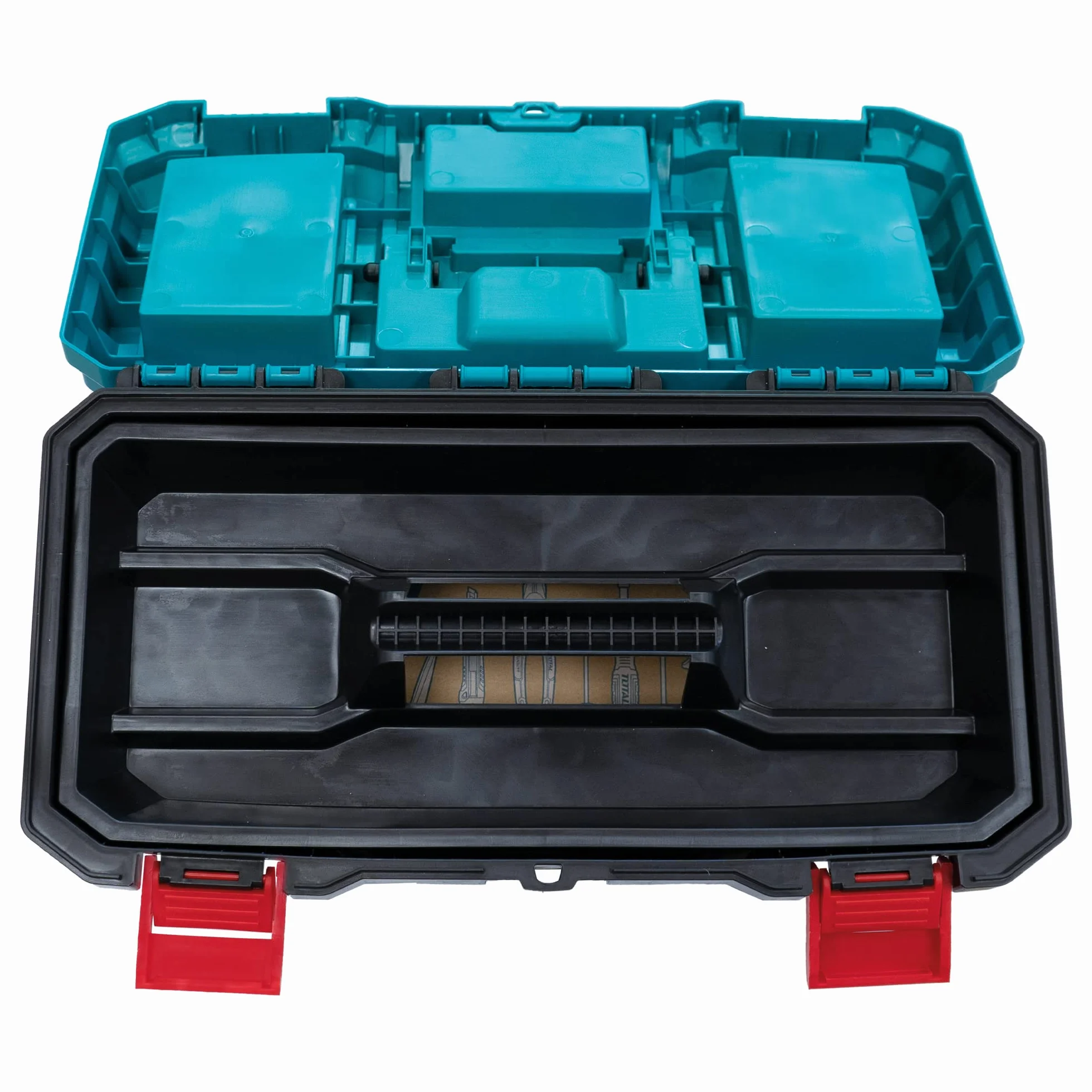 Total Tools - Pudełko z 32 narzędziami 17" (43 cm) | Szczypc, Klucz, Śrubokręt i młotek z grzechotką | Flexometr, końcówki i łuk piły | Tester napięcia