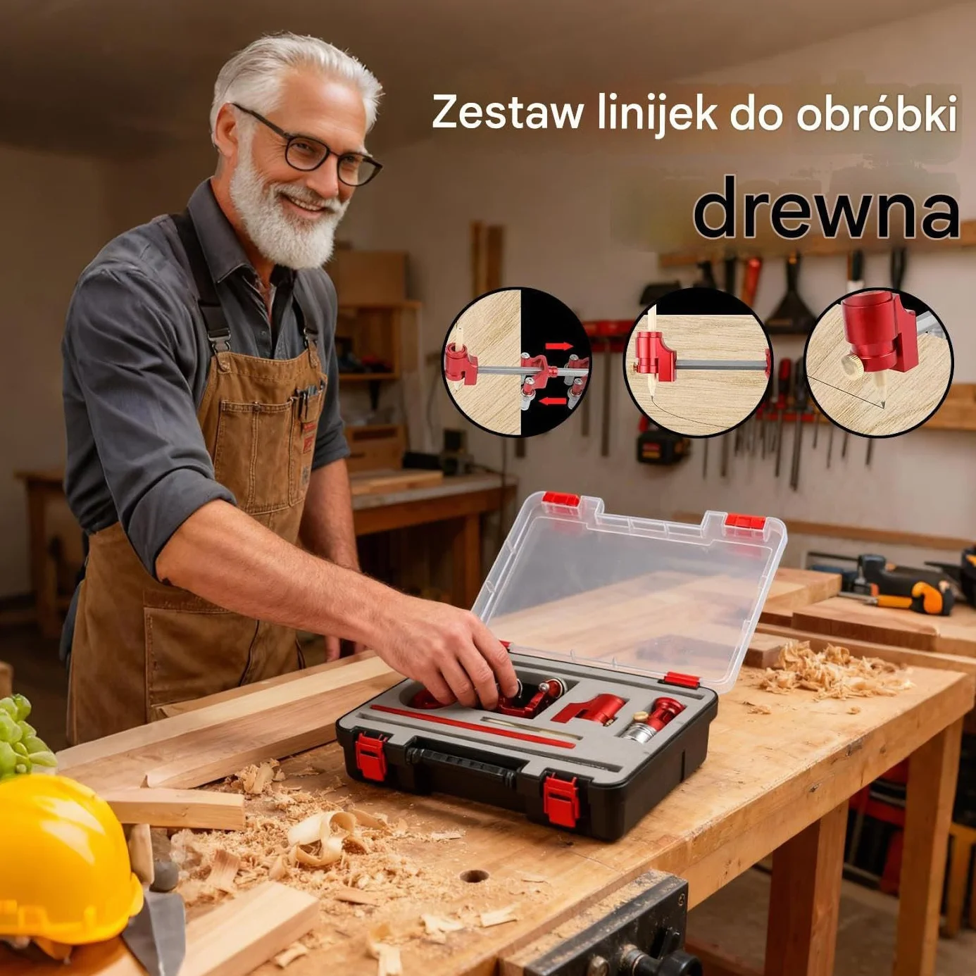Linijka Stolarska Do Stolarstwa Precyzyjny I Antypoślizgowy Uchwyt | Zestaw Linijek Do Znakowania I Dopasowania Dla Stolarstwa Dla Renowacji Budowy Produkcji Mebli Fachowców Początkujących