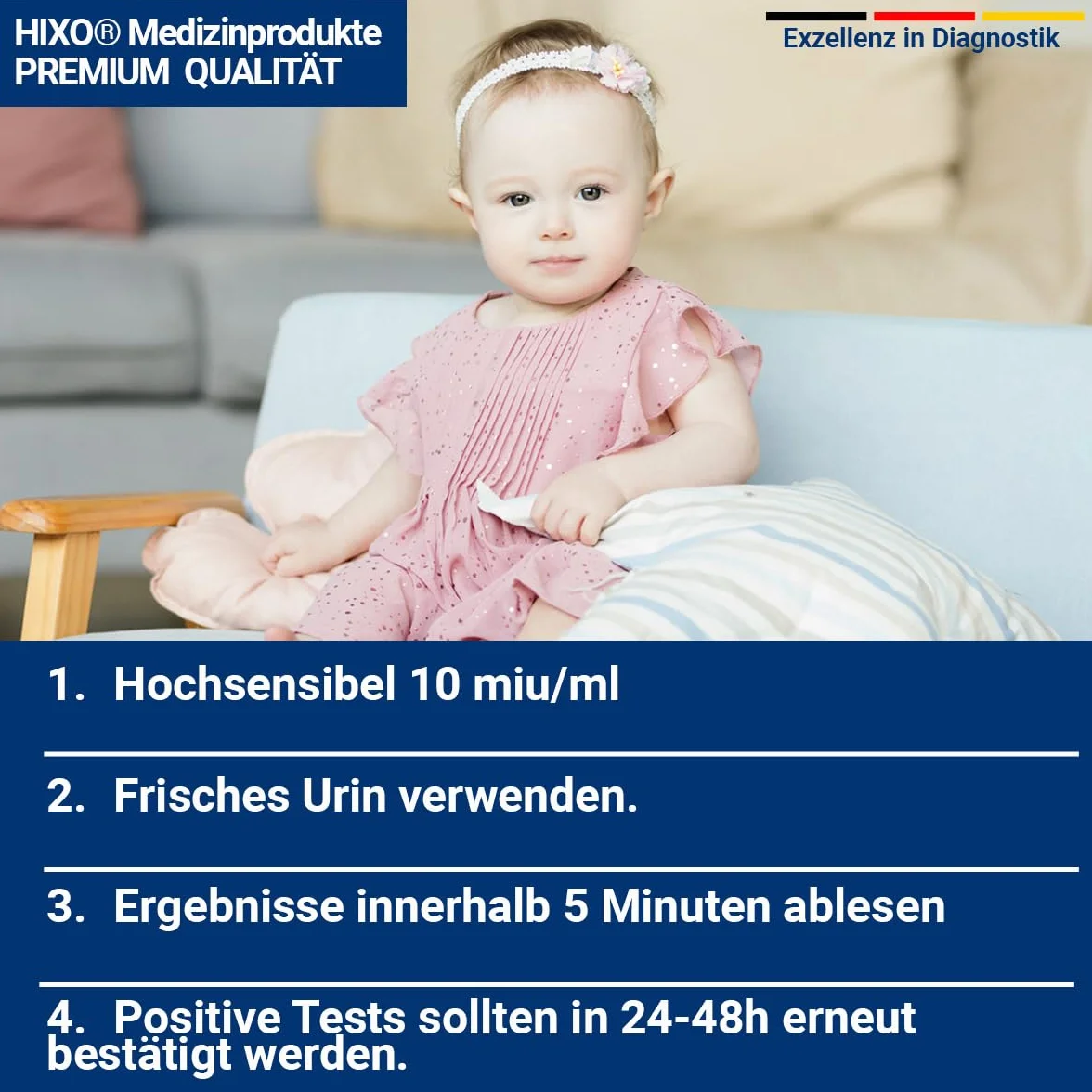 Paski testowe ciążowe 10 mIU/ml czuły test hCG wczesne wykrywanie (50 szt.)