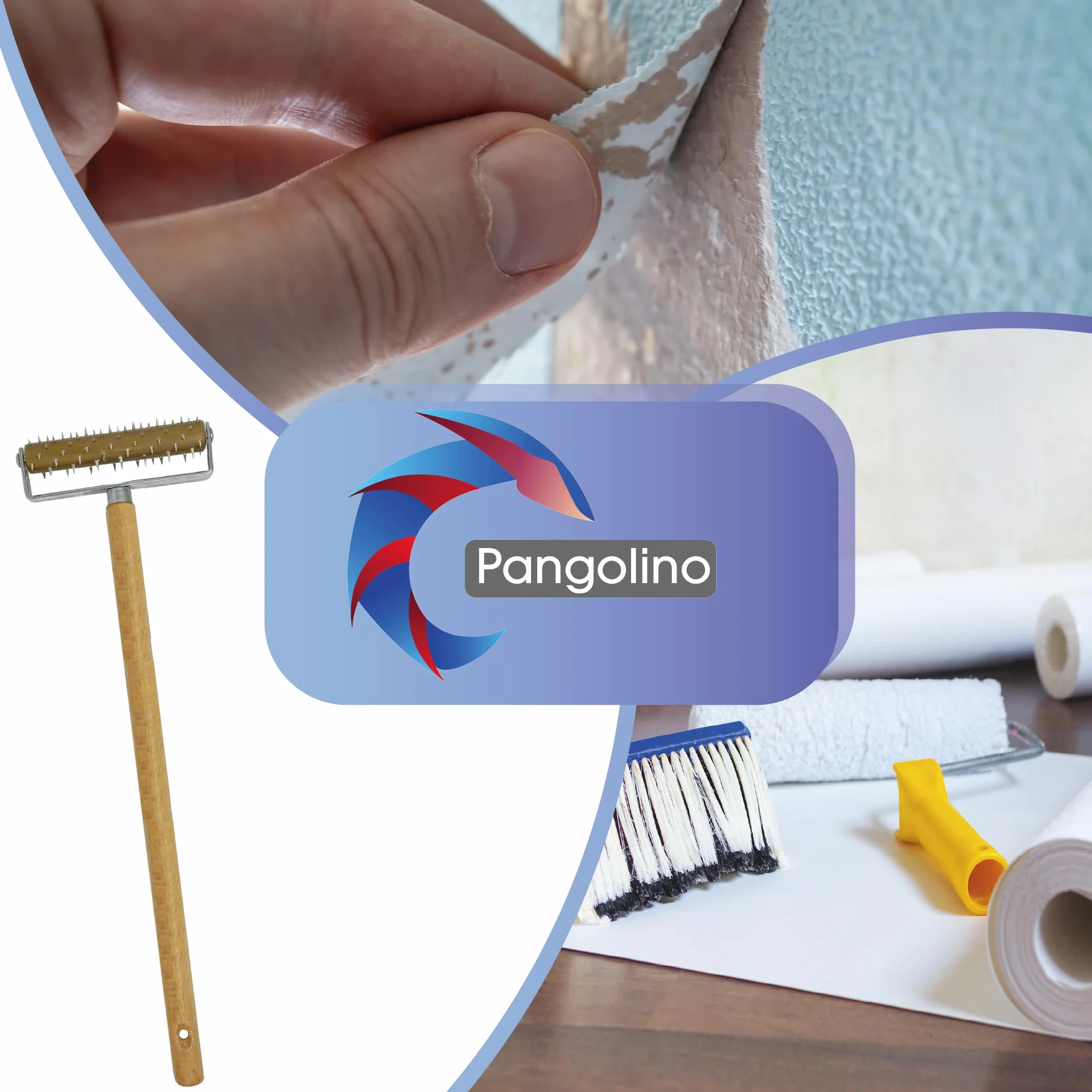Pangolino Wałek, tapeta kolczasta 150 x 500 mm, paznokiec, jeż, igła do perforacji - narzędzie do tapetowania