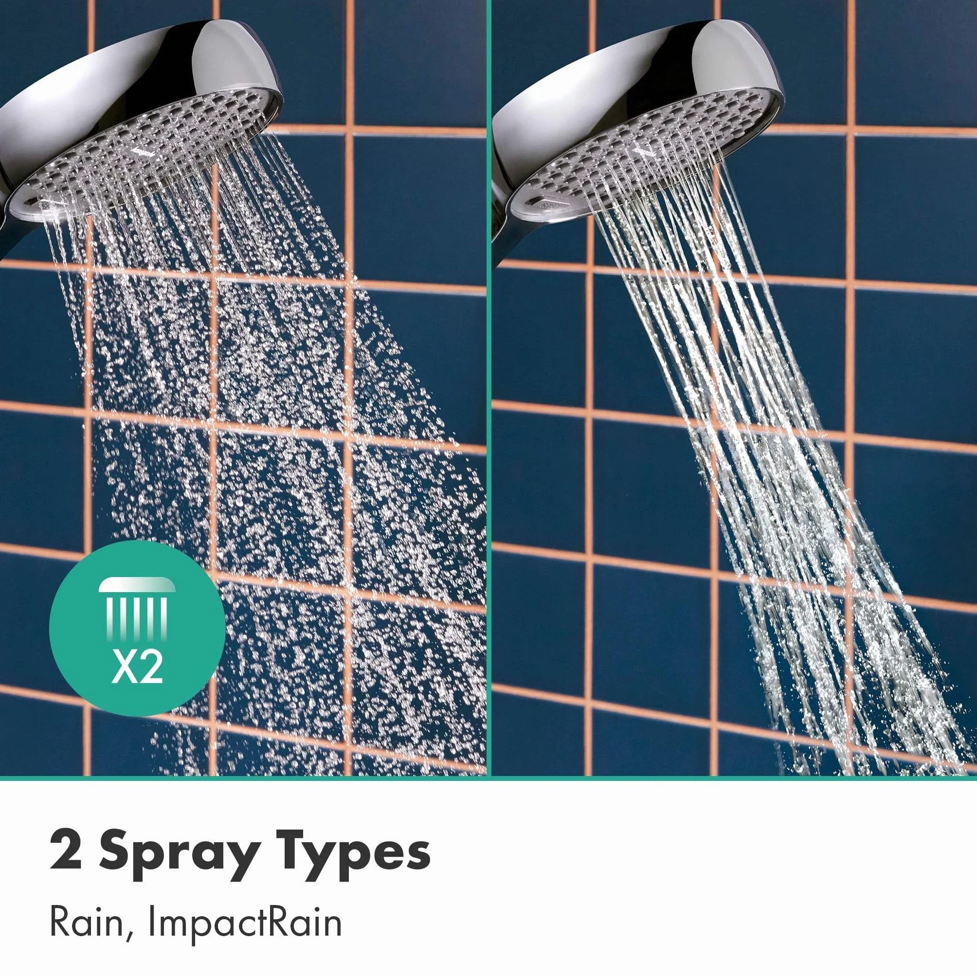 hansgrohe Activera Select S Zestaw prysznicowy chrom EcoSmart 2-strumieniowa wąż 1,60 m drążek 0,65 m