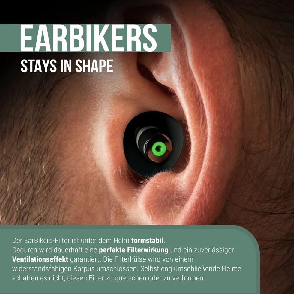 EarBikers Zatyczki do uszu motocyklowe wielokrotnego użytku ochrona słuchu
