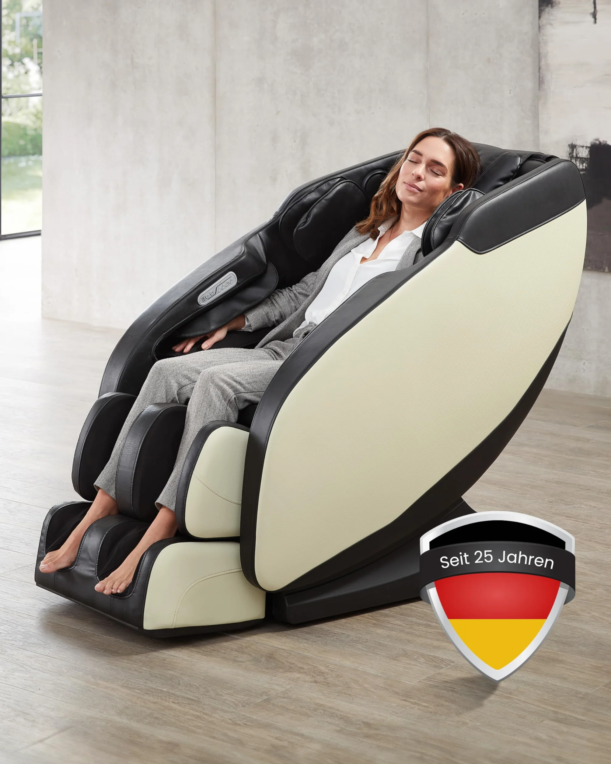 WELCON Fotel do masażu Prestige II 3D Zero Gravity z ogrzewaniem czarno-biały