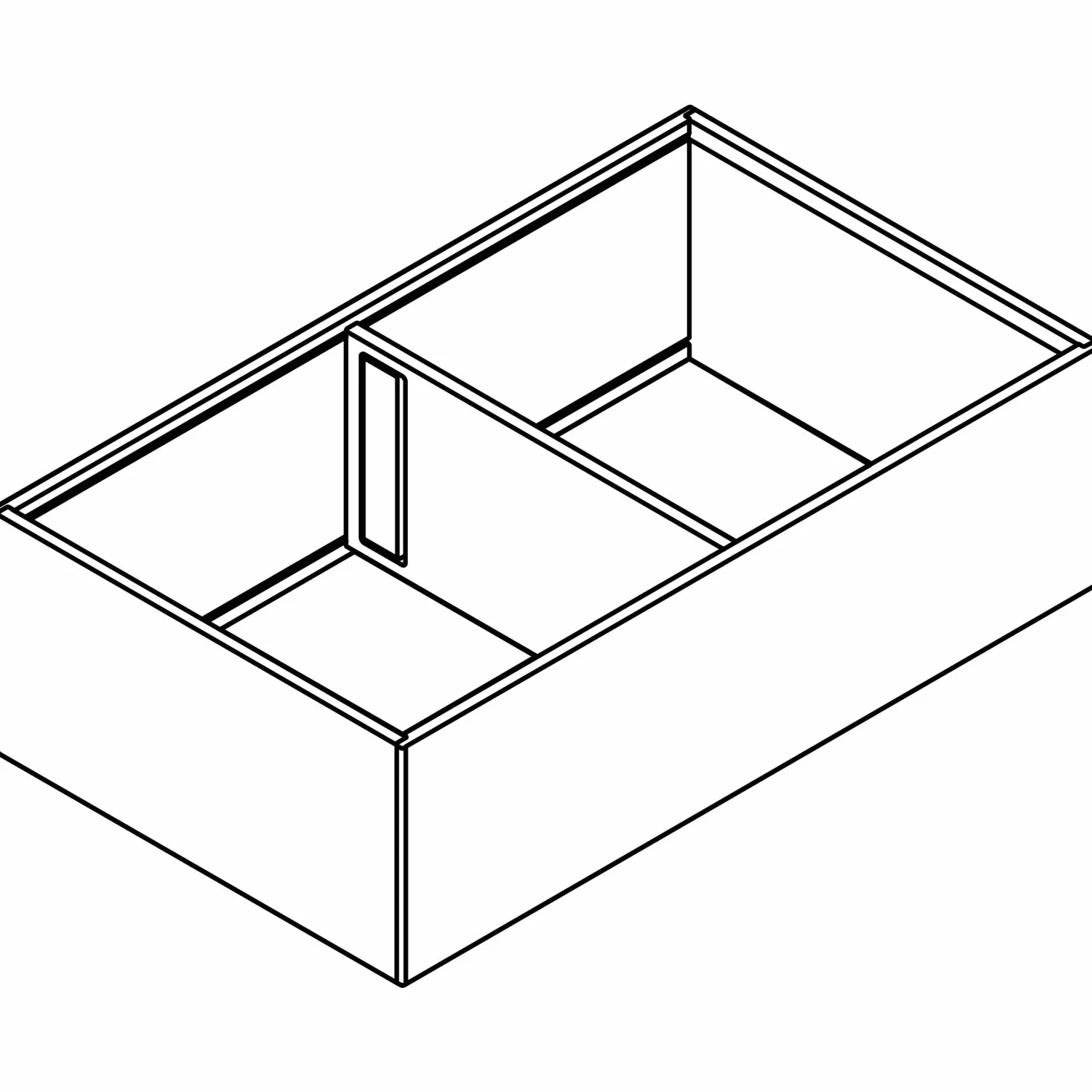 Blum AMBIA-LINE wkłady do szuflad kuchennych, rama przednia, szerokość 218 mm, długość 371 mm, wysokość 110 mm, z magnesem, szary Orion matowy, stal, 1 rama i 1 poprzeczka, organizer kuchenny