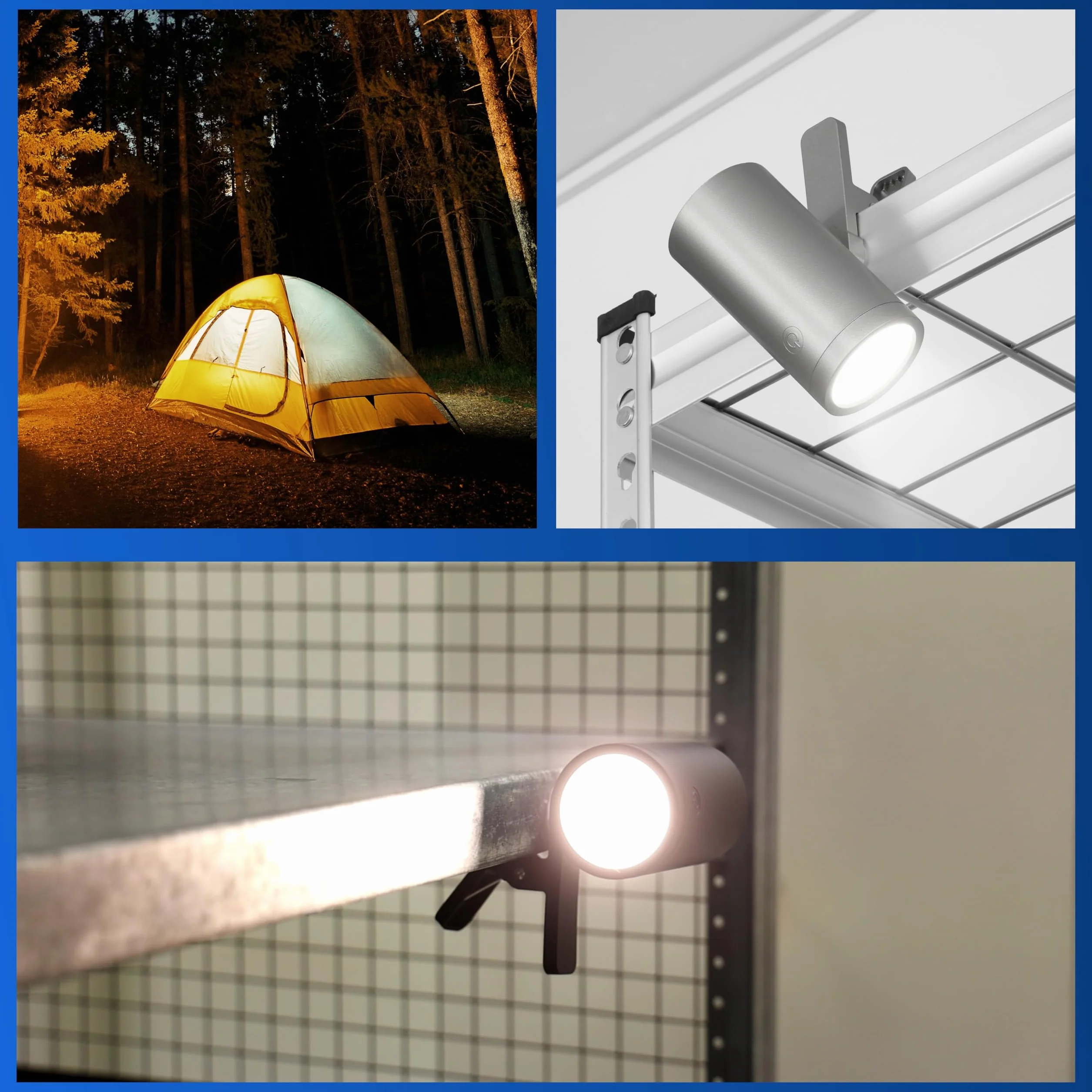 REV Lampa ścienna LED z akumulatorem i czujnikiem ruchu, 180 lm, bezprzewodowa, ściemniana, obracana o 360°, idealna na kemping, do garażu, piwnicy, IP54, srebrna