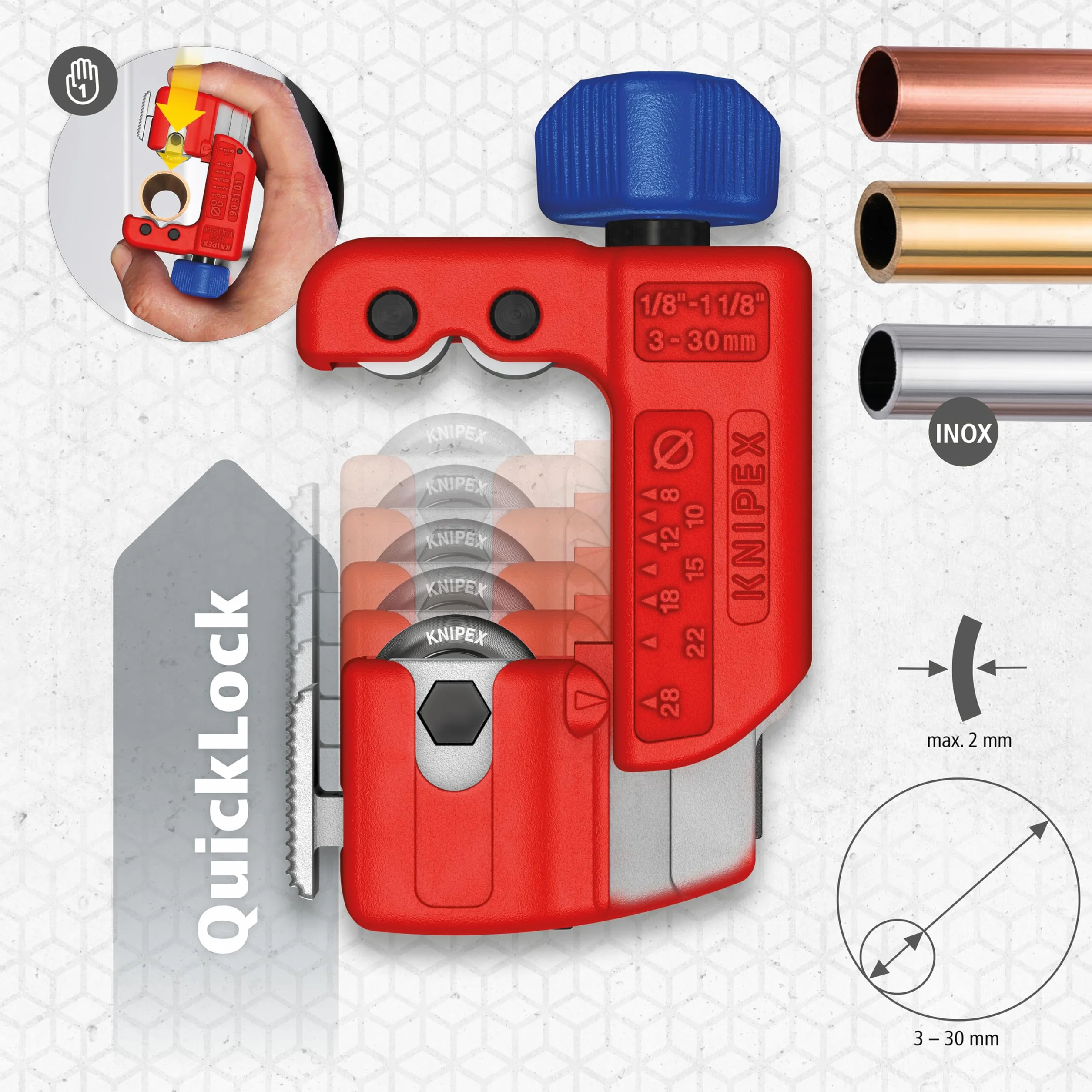 KNIPEX TubiX S Obcinak do rur 77 mm 90 31 01
