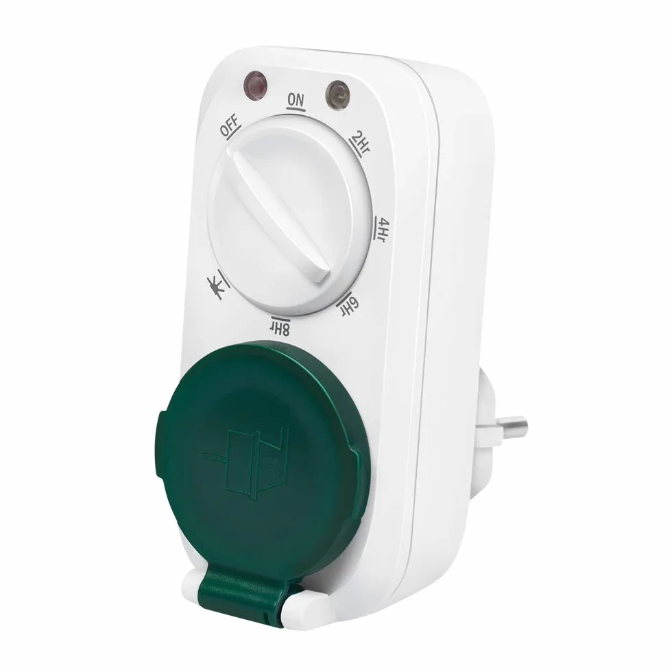 LogiLink ET0013 ET0013 mechaniczny zegar sterujący z czujnikiem zmierzchu z 7 różnymi trybami i ustawieniami, ochrona IP44 do użytku na zewnątrz/na zewnątrz, biały
