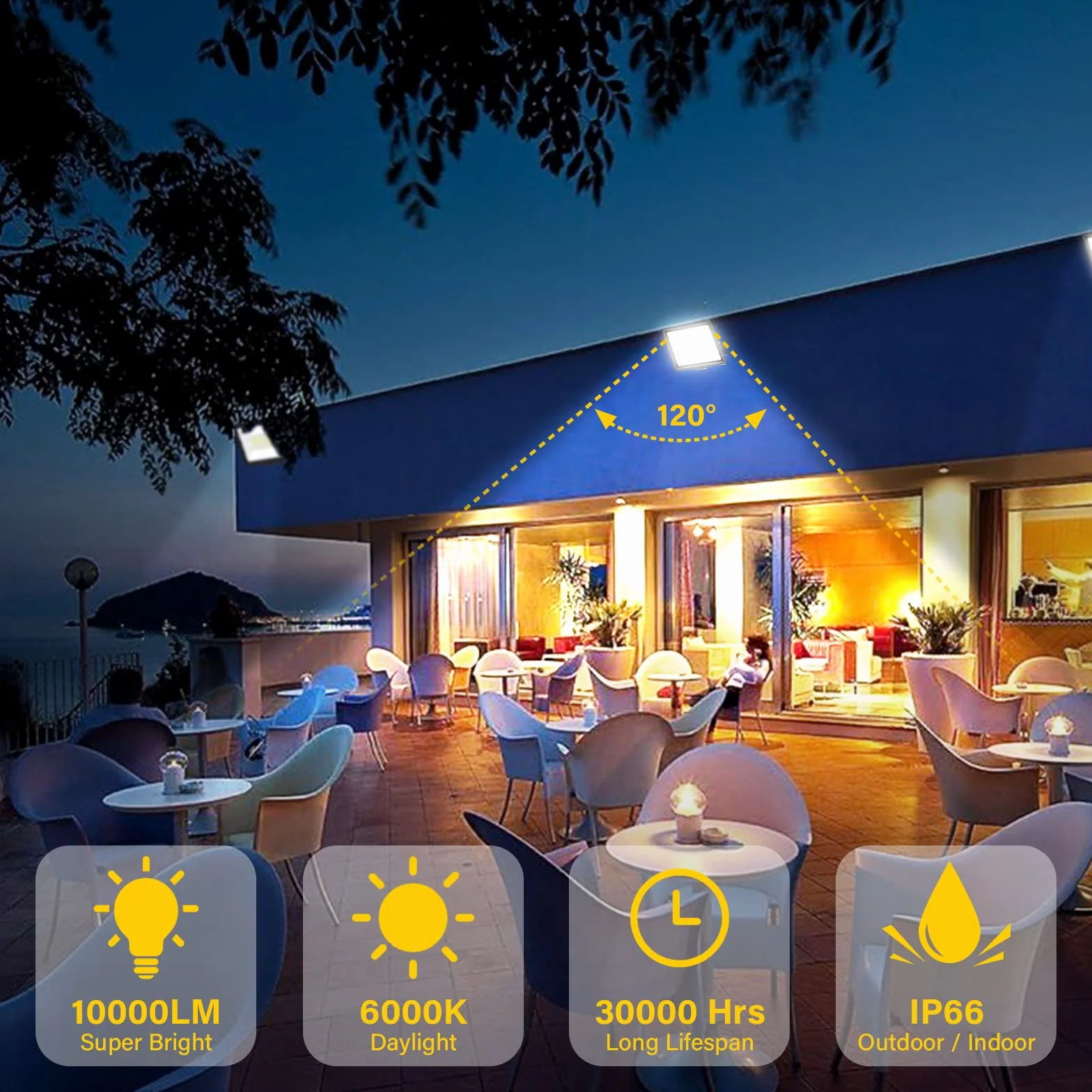 Willpower Zewnętrzny Reflektor LED 20 W 2000 lm IP66 Projektor 6000K Biała Lampa Bezpieczeństwa 85 V-265 V Oświetlenie Do Ogrodu Garażu Podwórka Patio Korytarz