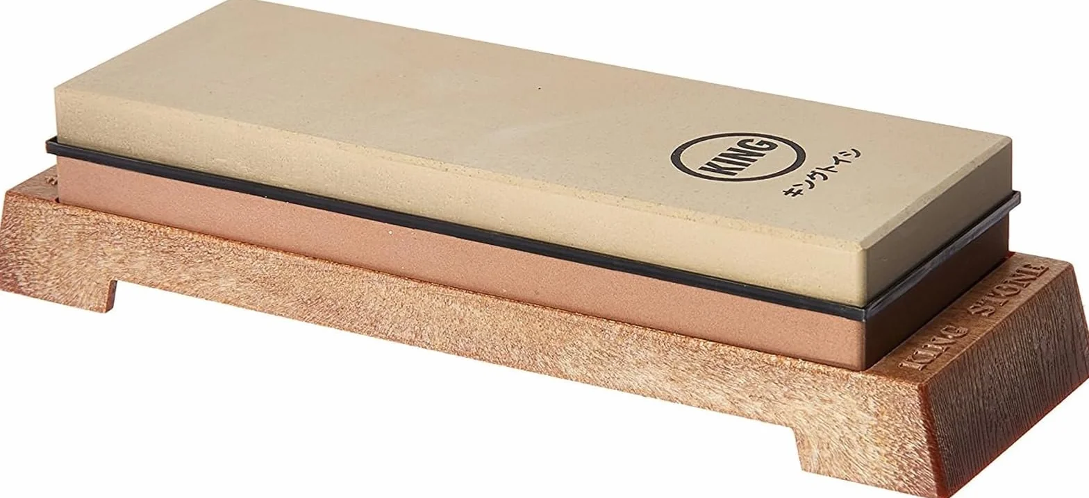 KING KW65 1000/6000 Grit Combination Whetstone with Plastic Base