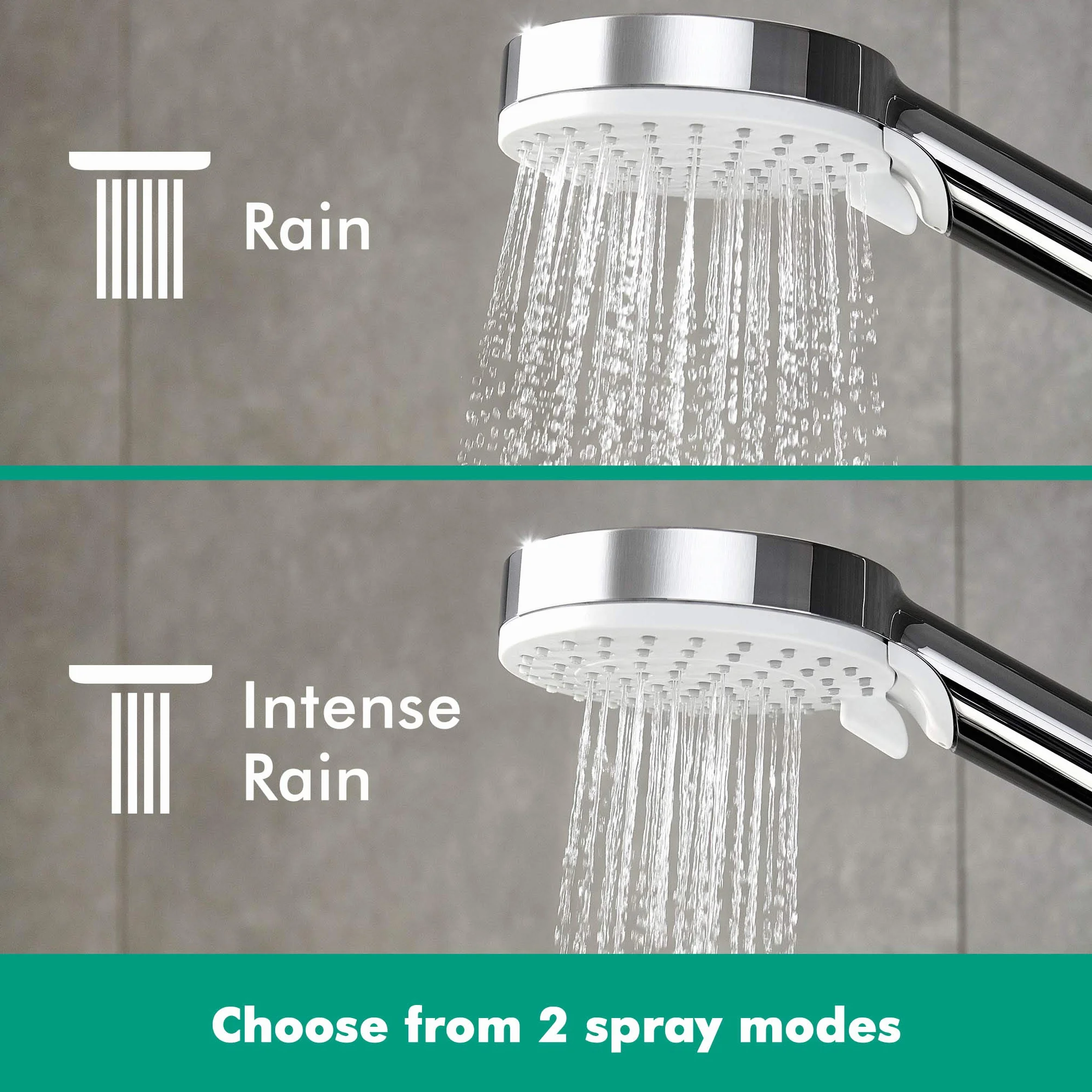 hansgrohe Crometta - zestaw prysznicowy z główka prysznicowa, bateria termostatyczna, wąż prysznicowy 160 cm oraz drążek prysznicowy 65 cm, oszczędzająca wodę z 2-strumieniowa, biały/chrom, 27812400