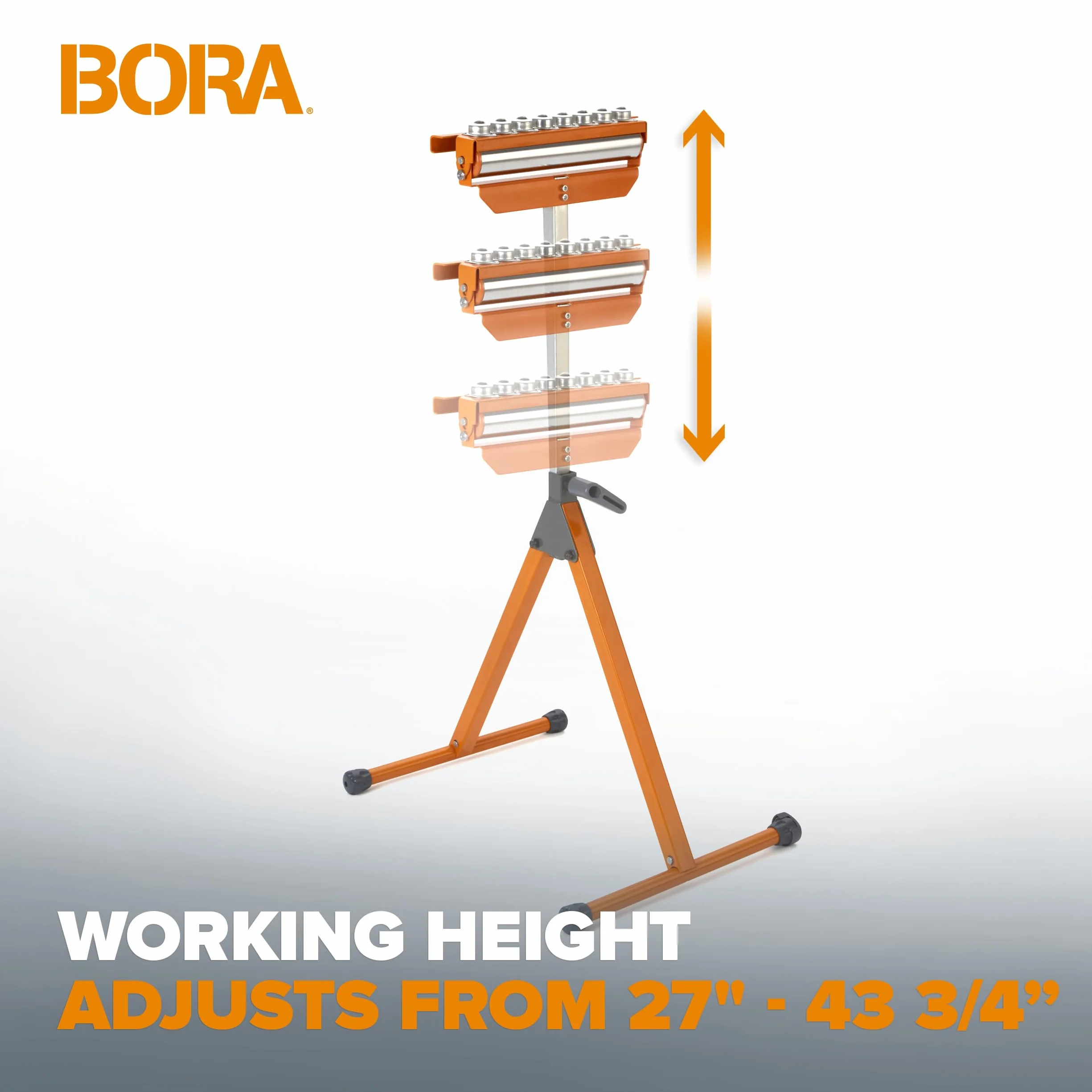BORA Portamate PM-5093 trójfunkcyjny wałek cokołowy 28,5 cm stal polerowana łożyska kulkowe wielokierunkowe rolki
