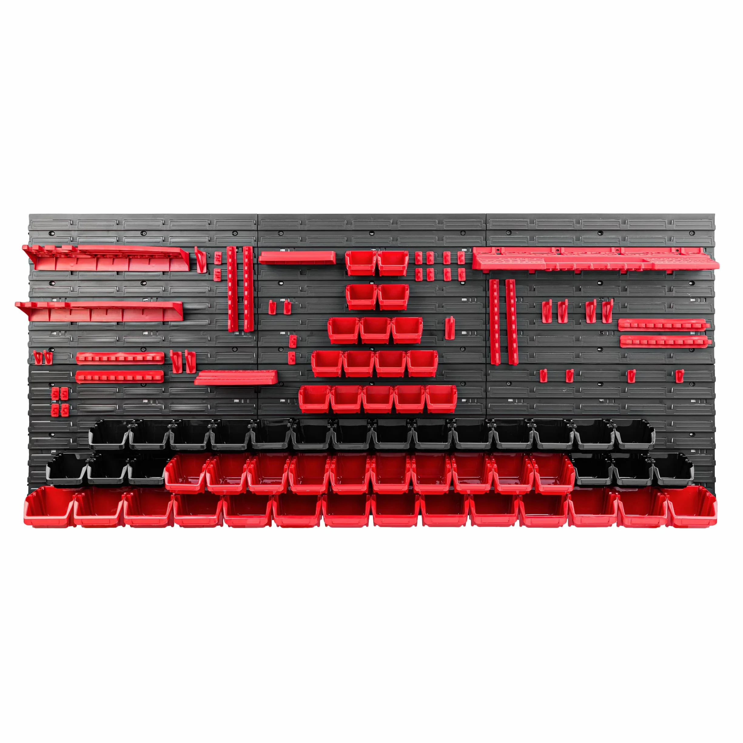 System magazynowy regał warsztatowy | 172 x 78 cm | 60 szt. pudełko | regał ścienny z uchwytami narzędziowymi i pojemnikami do układania - płyty ścienne ekstra mocny regał magazynowy regał garażowy
