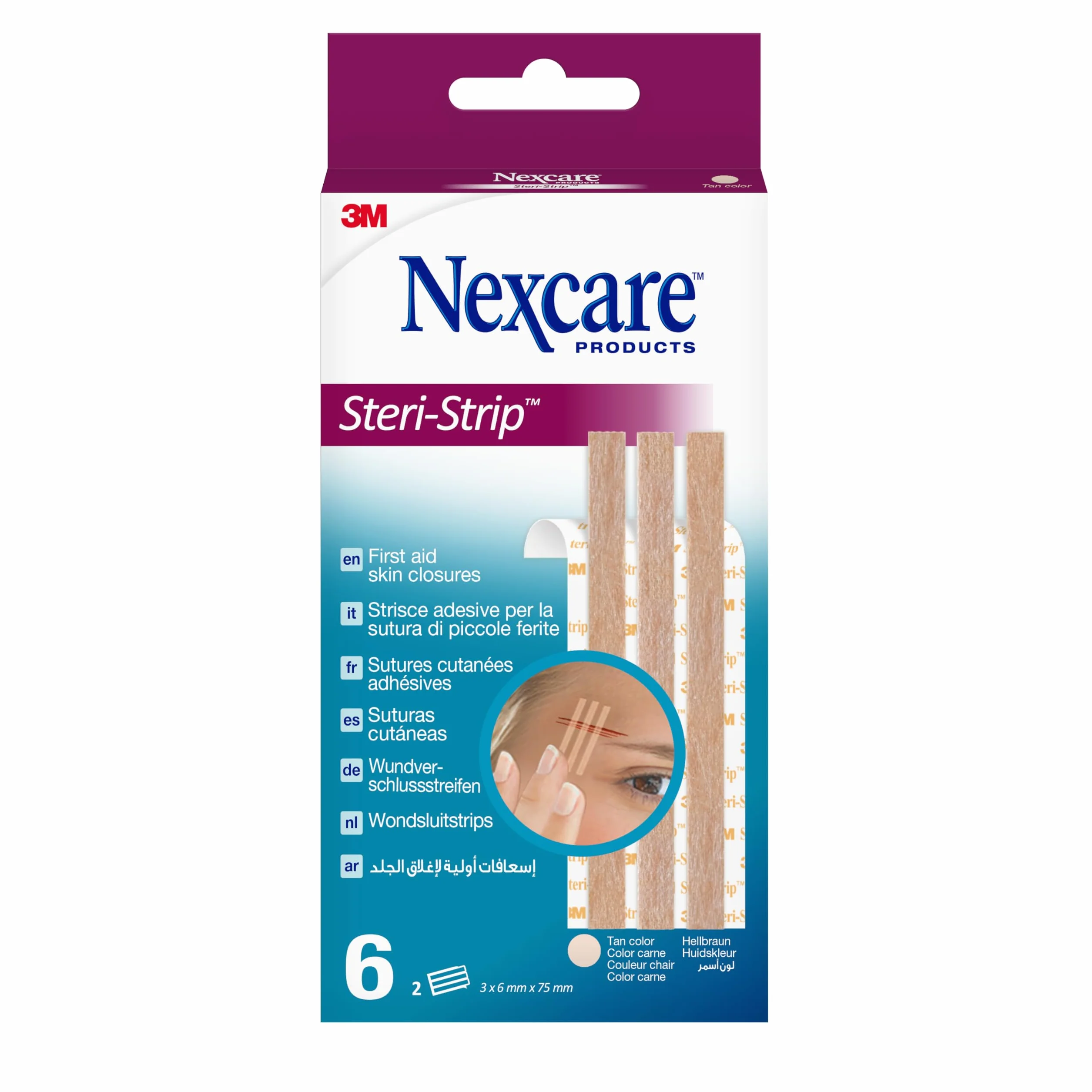 Nexcare Steri-Strip Szwy skórne 6 mm x 75 mm 6 sztuk