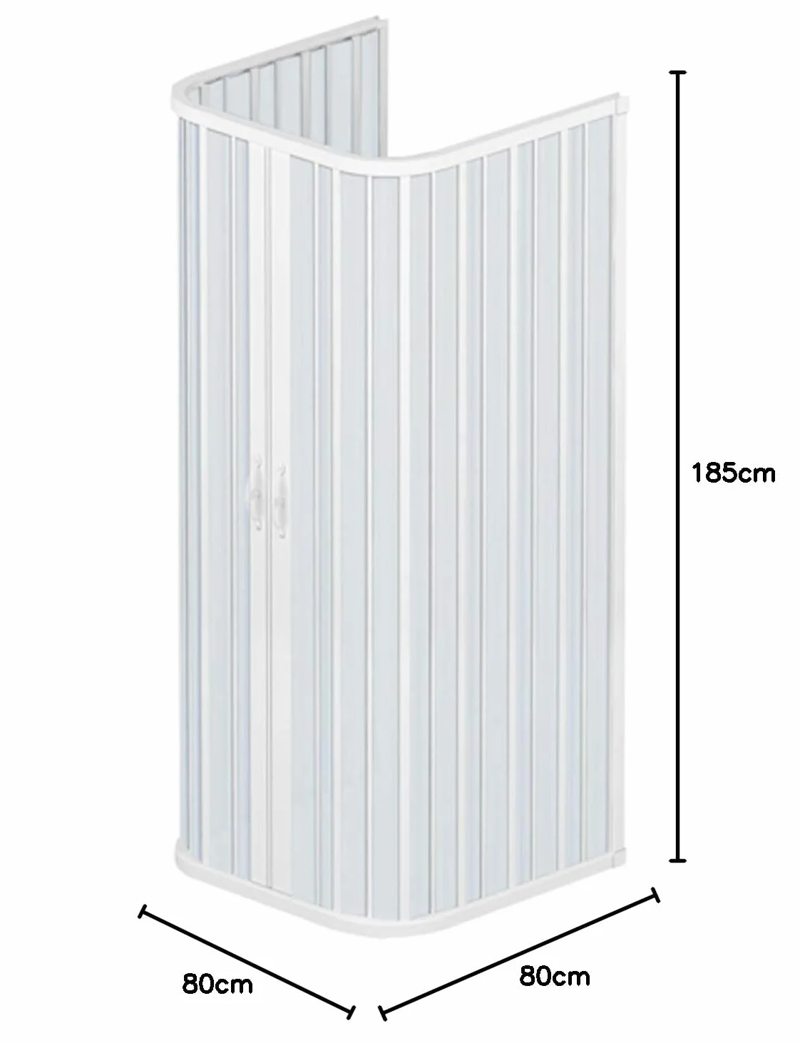 ROLLPLAST PINTO Trójstronna kabina prysznicowa PCW 80 x 100 z centralnym otworem Mod. Ariete