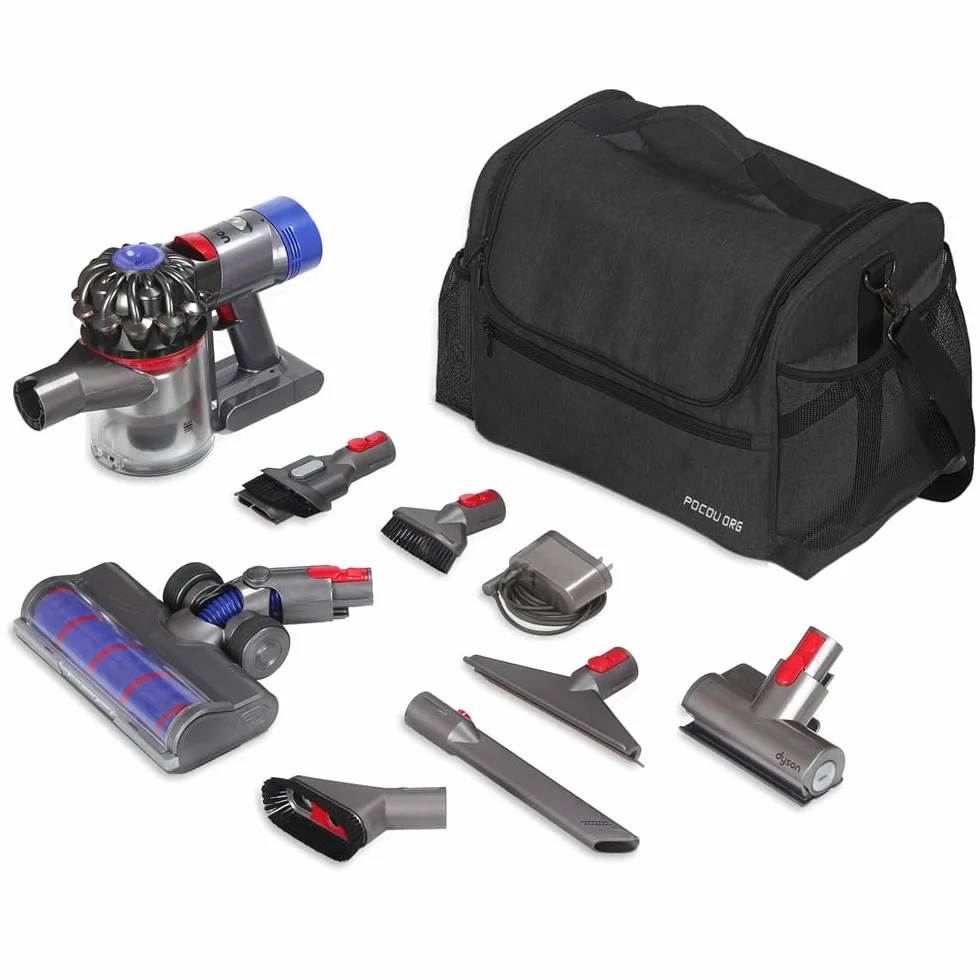 Torba do przechowywania próżniowego samochodu i łodzi, kompatybilna z Dyson V7 - V15, organizer do bezprzewodowego odkurzacza ręcznego i akcesoriów, torba podróżna z regulowanymi przegrodami do domu