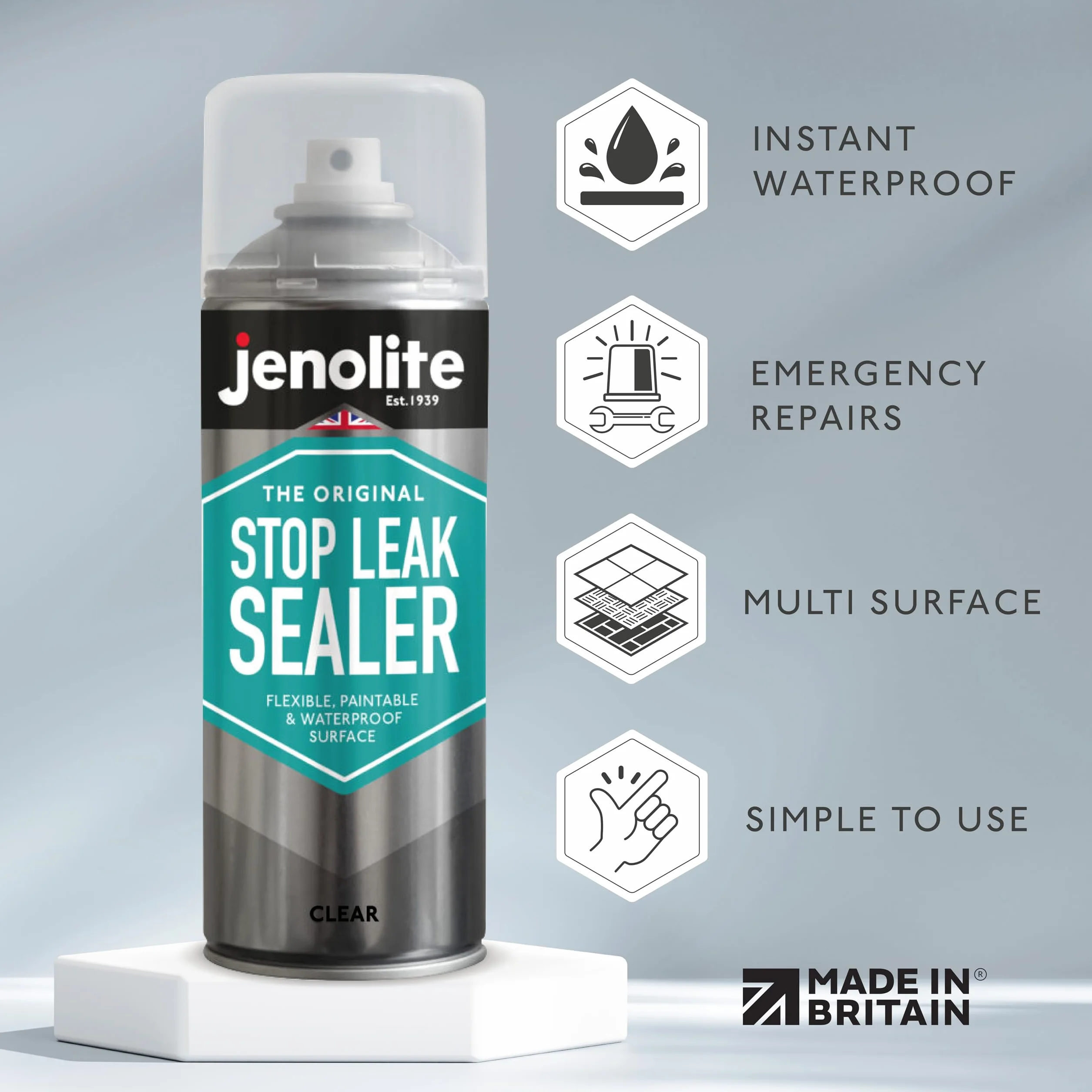 JENOLITE Stop Leak Sealer Spray, wodoodporny uszczelniacz, przezroczysty, 400 ml