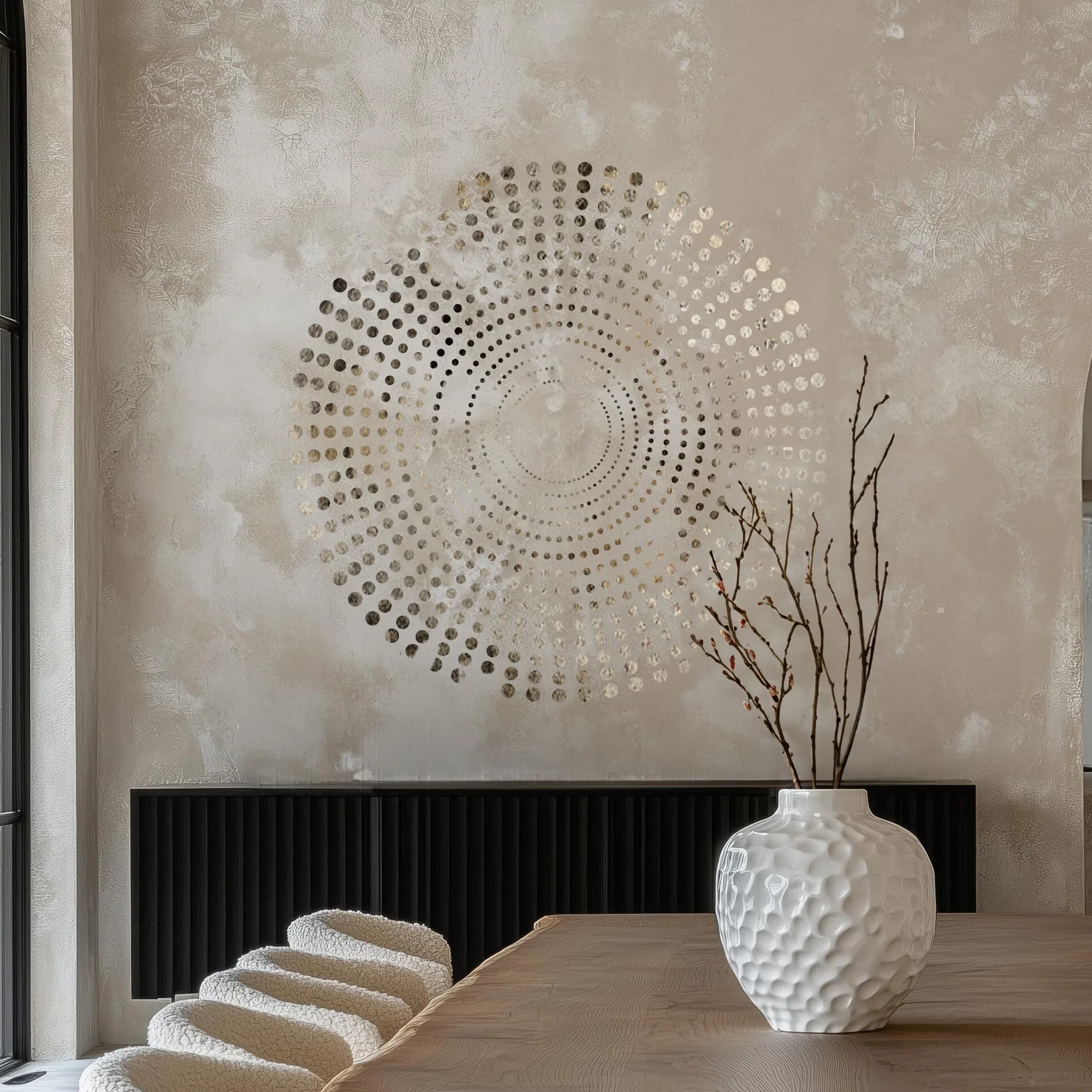 NAKLEO Mandala Szablon Malarski do Malowania Ścian Duży, 215 cm Mandala Kropkowa Koło Ornament Geometryczny, Wielorazowy Wielokrotny Plastik, Wzór DIY Dom Dekoracje, Papier Ściany Tkaniny Drewno Meble