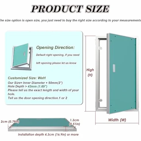 Malowany panel dostępu do płyt kartonowo-gipsowych - ukryty właz inspekcyjny, panel dostępu do ściany i sufitu, 450 x 650 mm, łatwy w instalacji