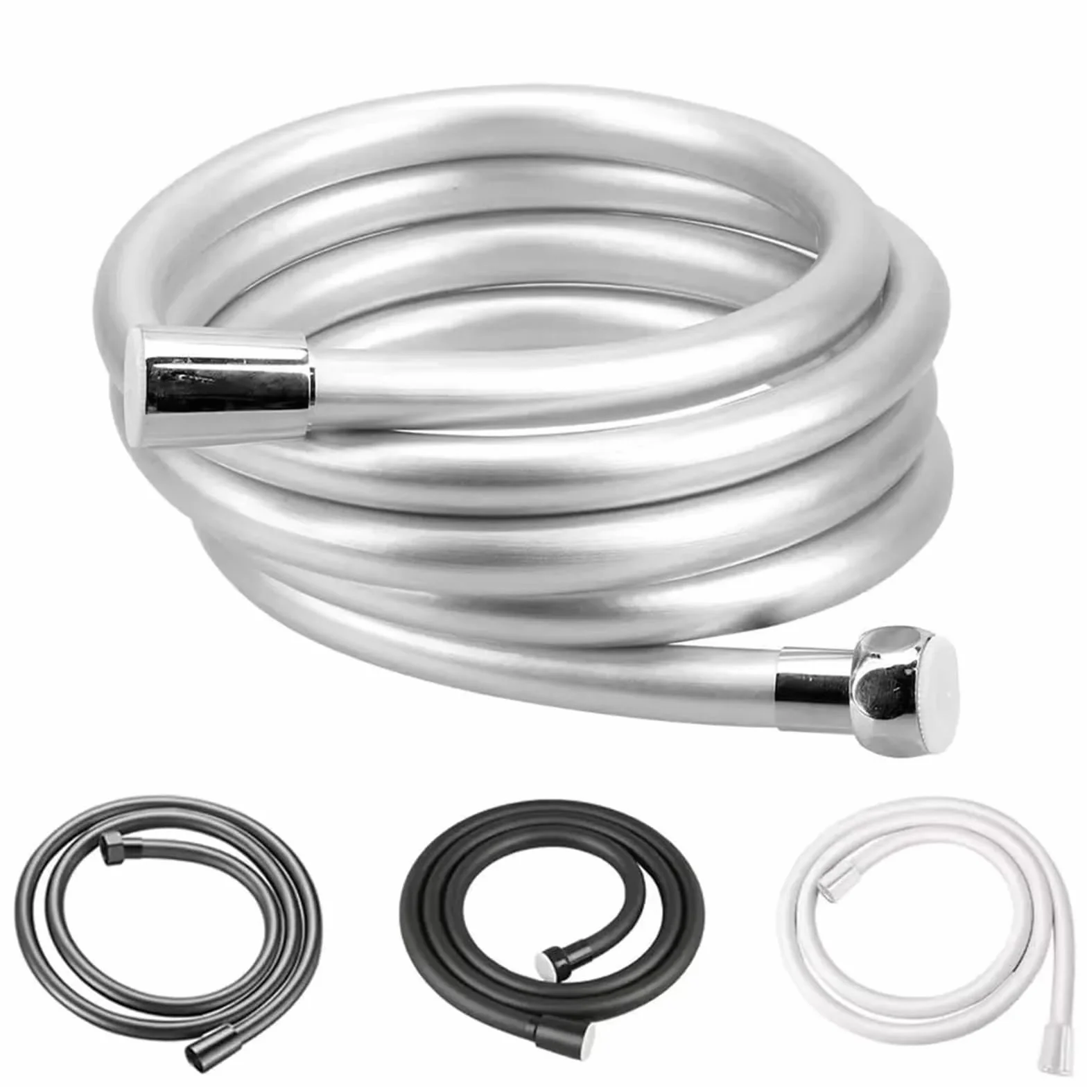 Węże i węże Zapasowy wąż prysznicowy, z PCV wielokolorowy 150-400cm(Silver,400cm)
