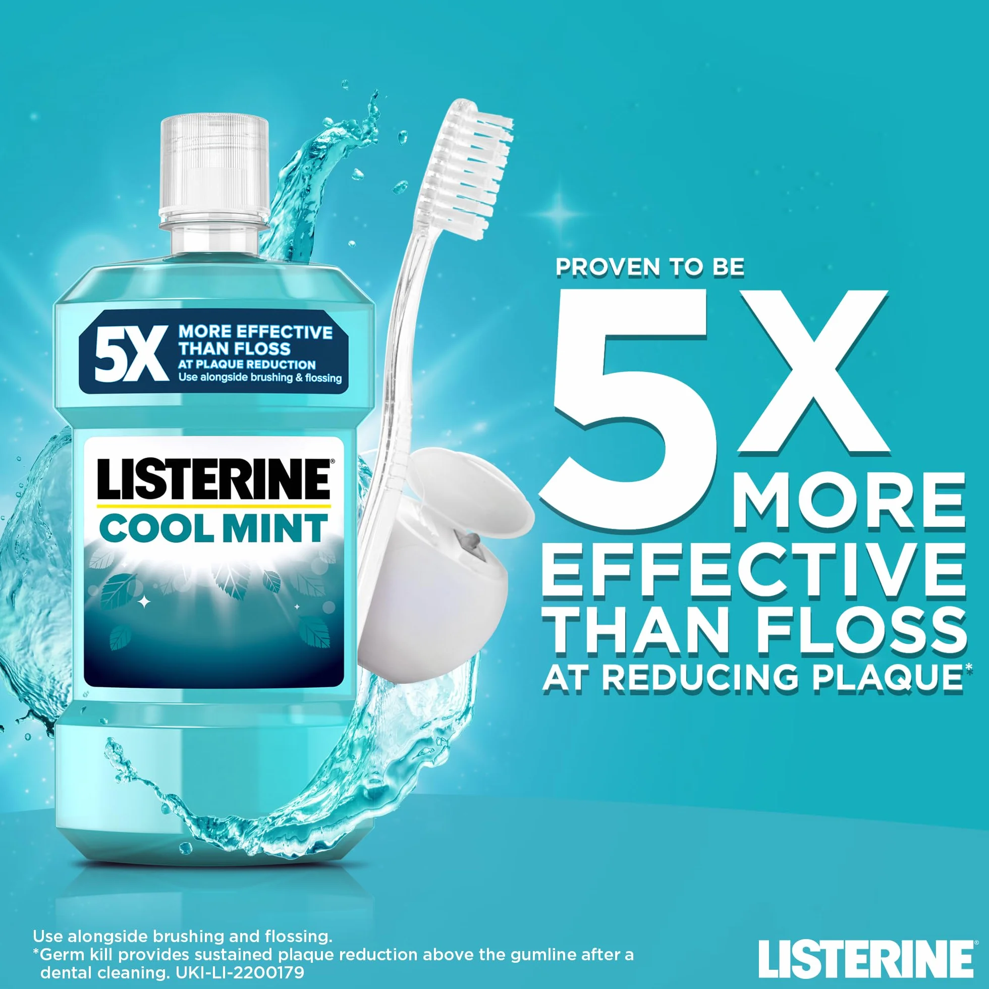 Listerine Mentol płyn do płukania ustów, 1 opakowanie (1 x 1 l)