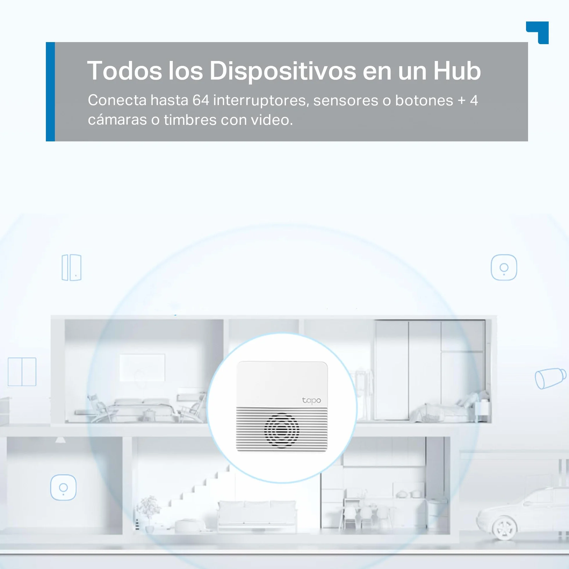TP-Link Tapo H200 | Inteligentny Hub Smart Home | Obsługa do 64 urządzeń IoT + 4 kamery | Alarm i Dzwonek | Lokalny zapis na microSD | Kompatybilny z Alexa i Google Home