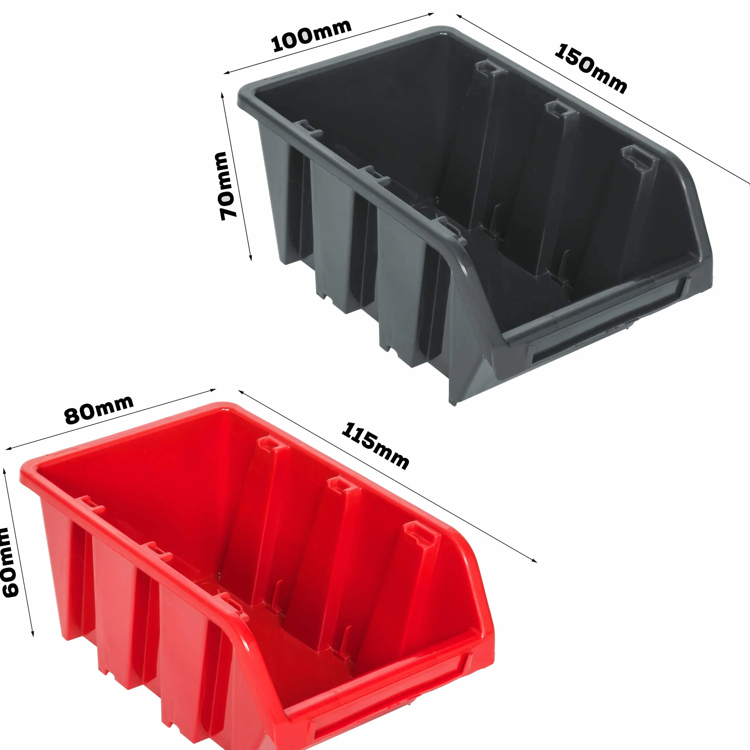 System magazynowy regał ścienny 1152 x 780 mm 114 szt. pudełko