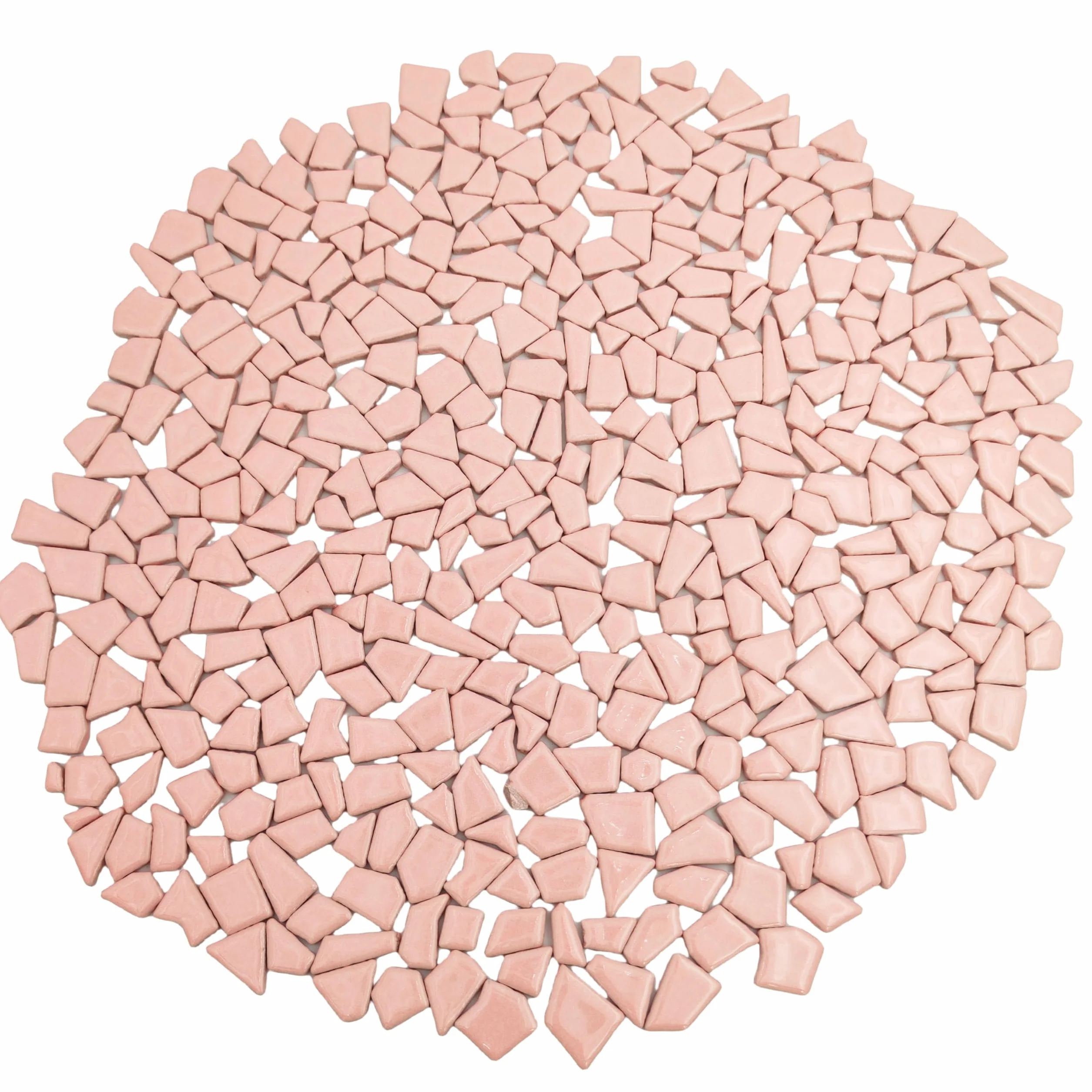 Nieregularne ceramiczne płytki mozaikowe, 500 g, 0,5 x 2 cm, małe elementy mozaiki, kamienie do samodzielnego wykonania mozaiki, rękodzieła, hobby, sztuki, dekoracji ścian domu (różowe)