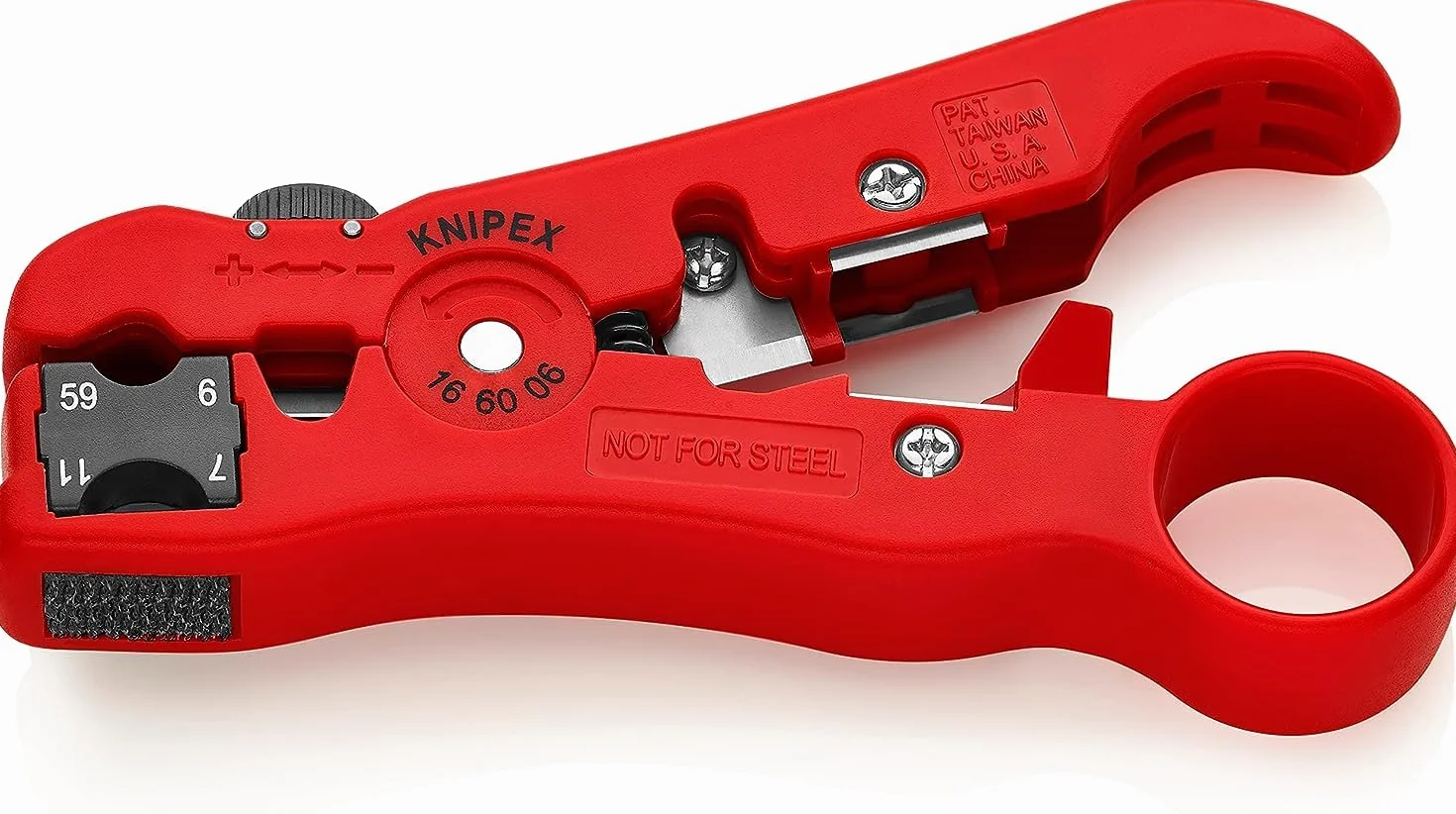 KNIPEX Narzędzie do ściągania izolacji z kabli koncentrycznych i teleinformatycznych 125 mm, 16 60 06 SB