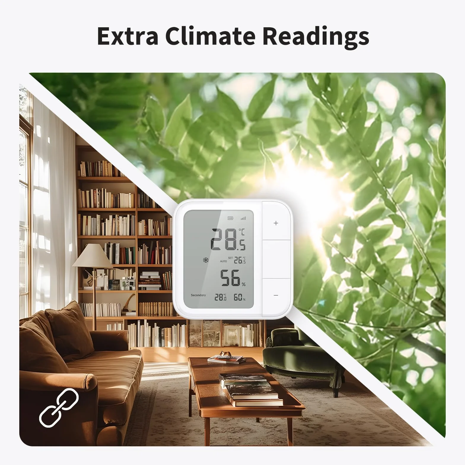 Aqara Thread/Zigbee Wielofunkcyjny czujnik temperatury W100, Temperature & Humidity Monitoring, Bezprzewodowy, Zdalne Sterowanie HVAC, 3 przyciski, Matter, HomeKit, Apple Home, Alexa, Google