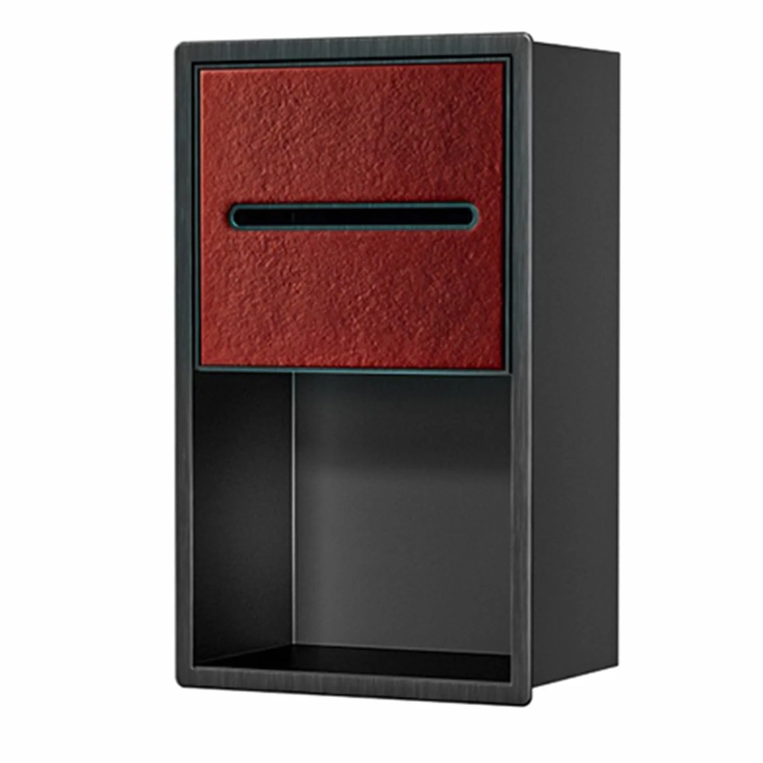 Dozownik papieru toaletowego z wnęką ścienną, uchwyt ze stali nierdzewnej z półką, łatwy montaż, nie wymaga płytek, nowoczesny design do przechowywania w łazience