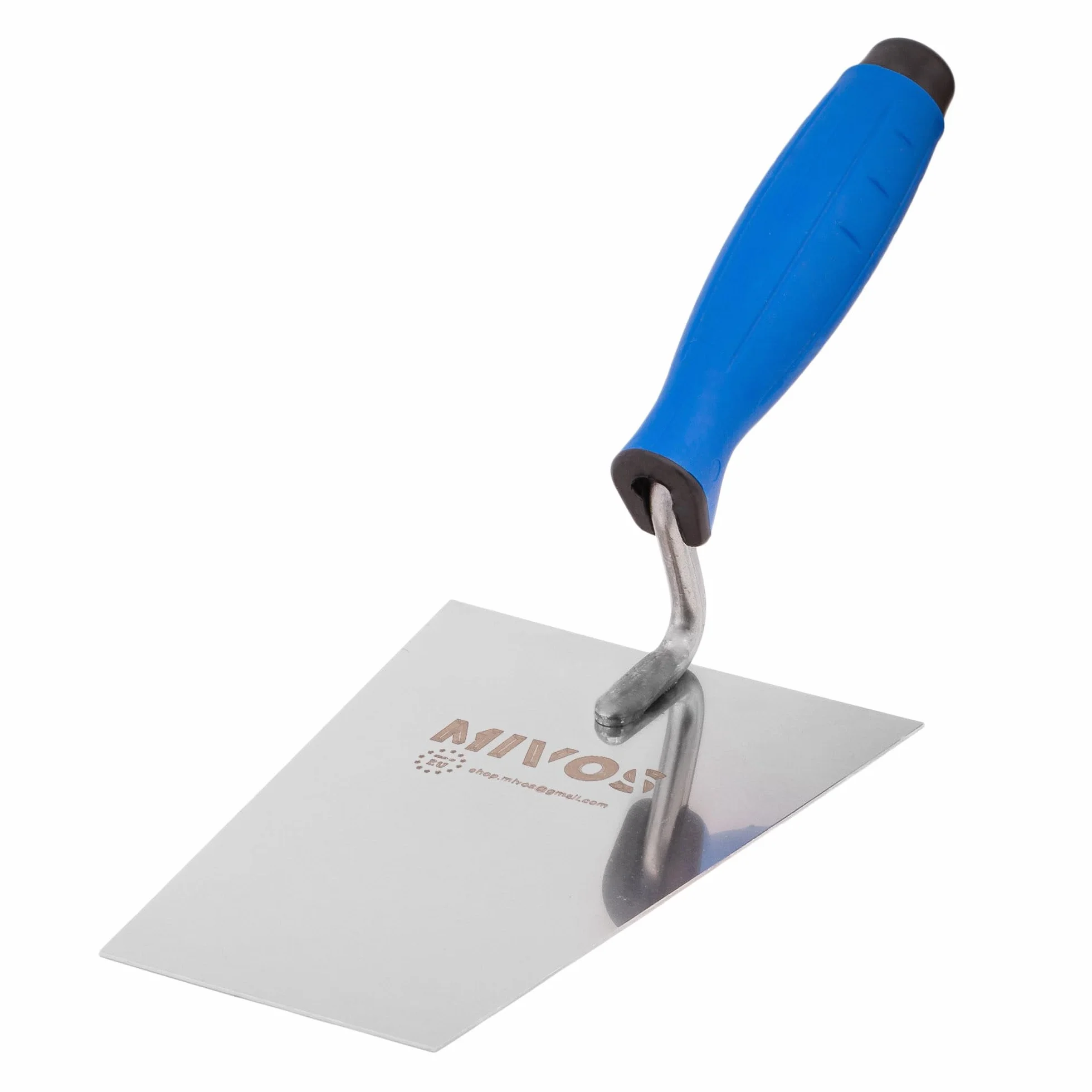 Mivos Kielnia trapezowa ze stali nierdzewnej 180 x 80 mm/nierdzewna kielnia trapezowa 180 mm z gumowym uchwytem/sztukatorem, kielnia do muru/trapezu, kielnia tynkowa, wyprodukowano w UE