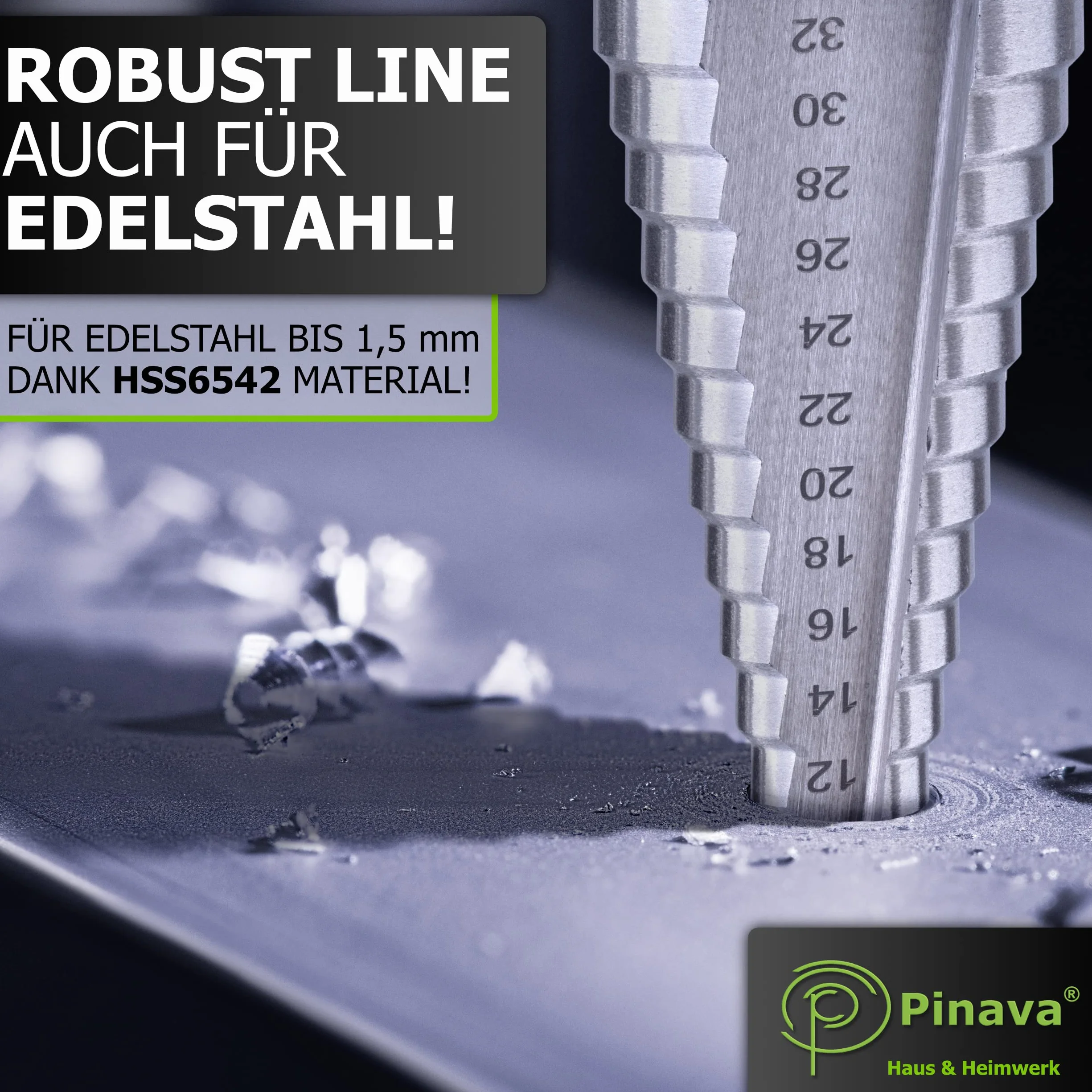 Pinava Wiertło Stopniowe HSS 4-32 mm Stożkowe Do Metalu Stali Nierdzewnej