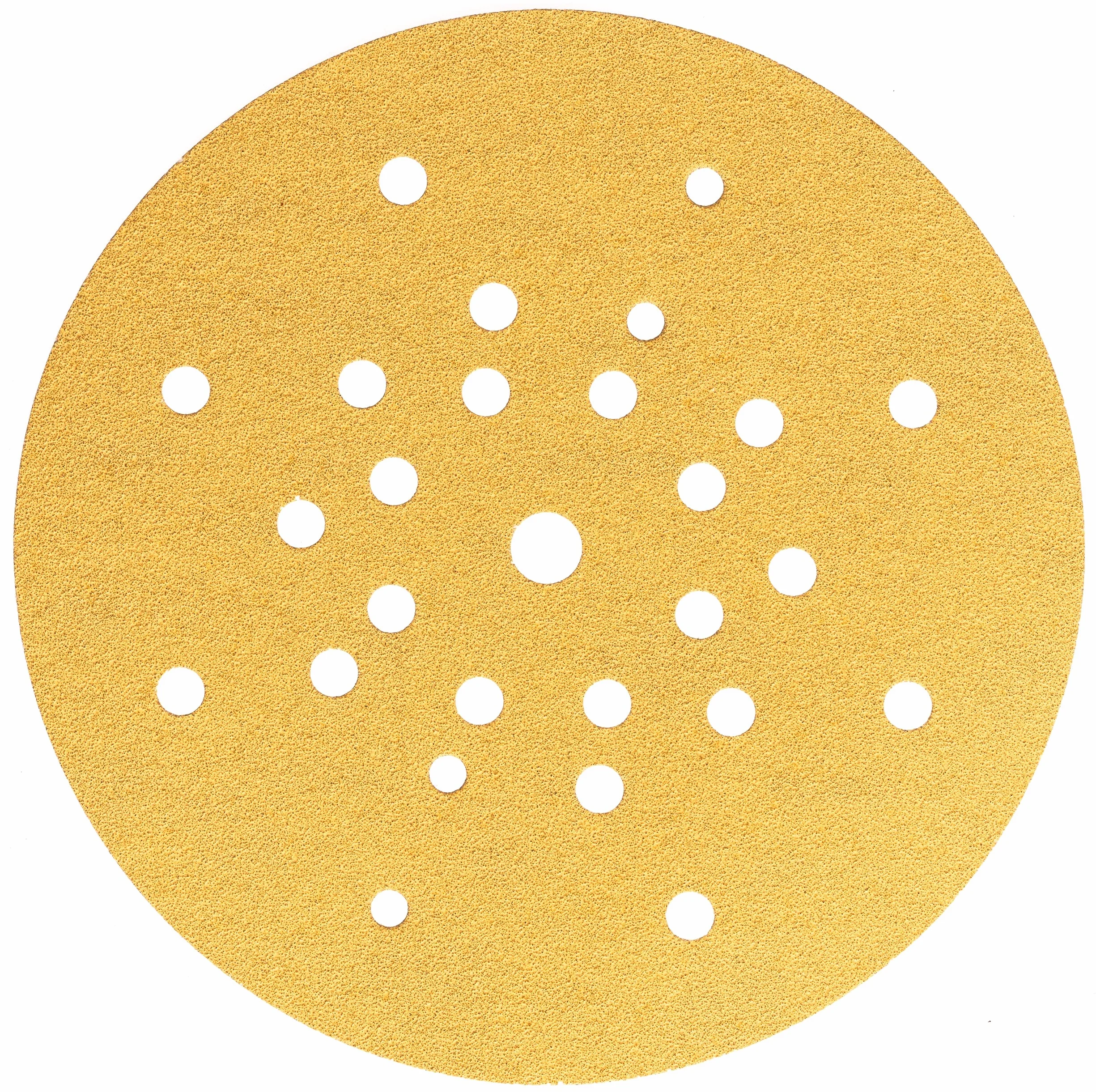 Mirka tarcze szlifierskie Gold 225 mm 27 otworów rzep P150 25 szt | Uniwersalne tarcze szlifierskie Mirka do szlifowania tynków szpachli drewna lakierów ziarno P150 25 sztuk rzep