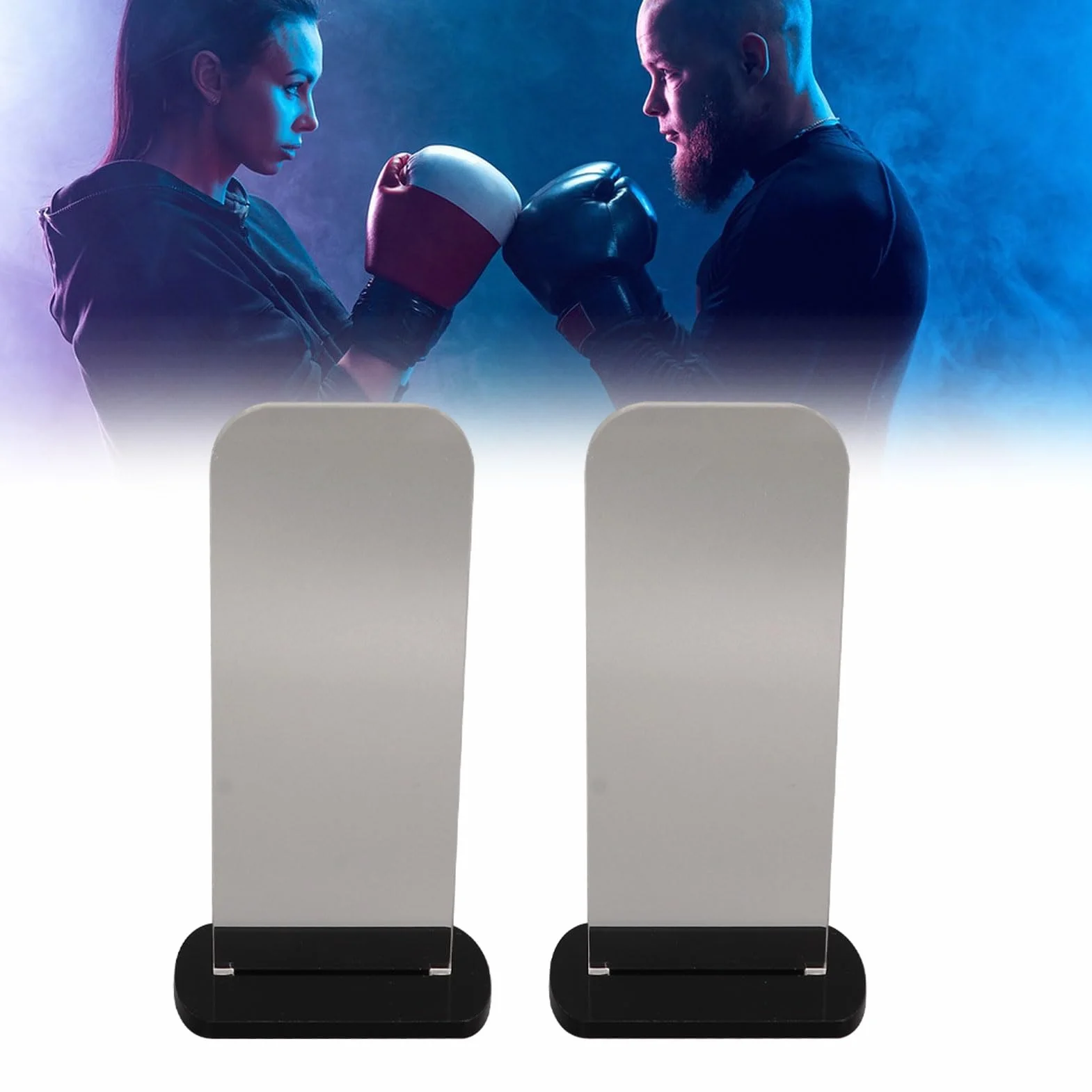 Fockety 2 Pack Stojak na rękawice bokserskie akrylowy uchwyt na rękawice bokserskie pionowy stojak na rękawice bokserskie Wystawa kolekcji rękawic bokserskich 3.1x2.0x5.9in