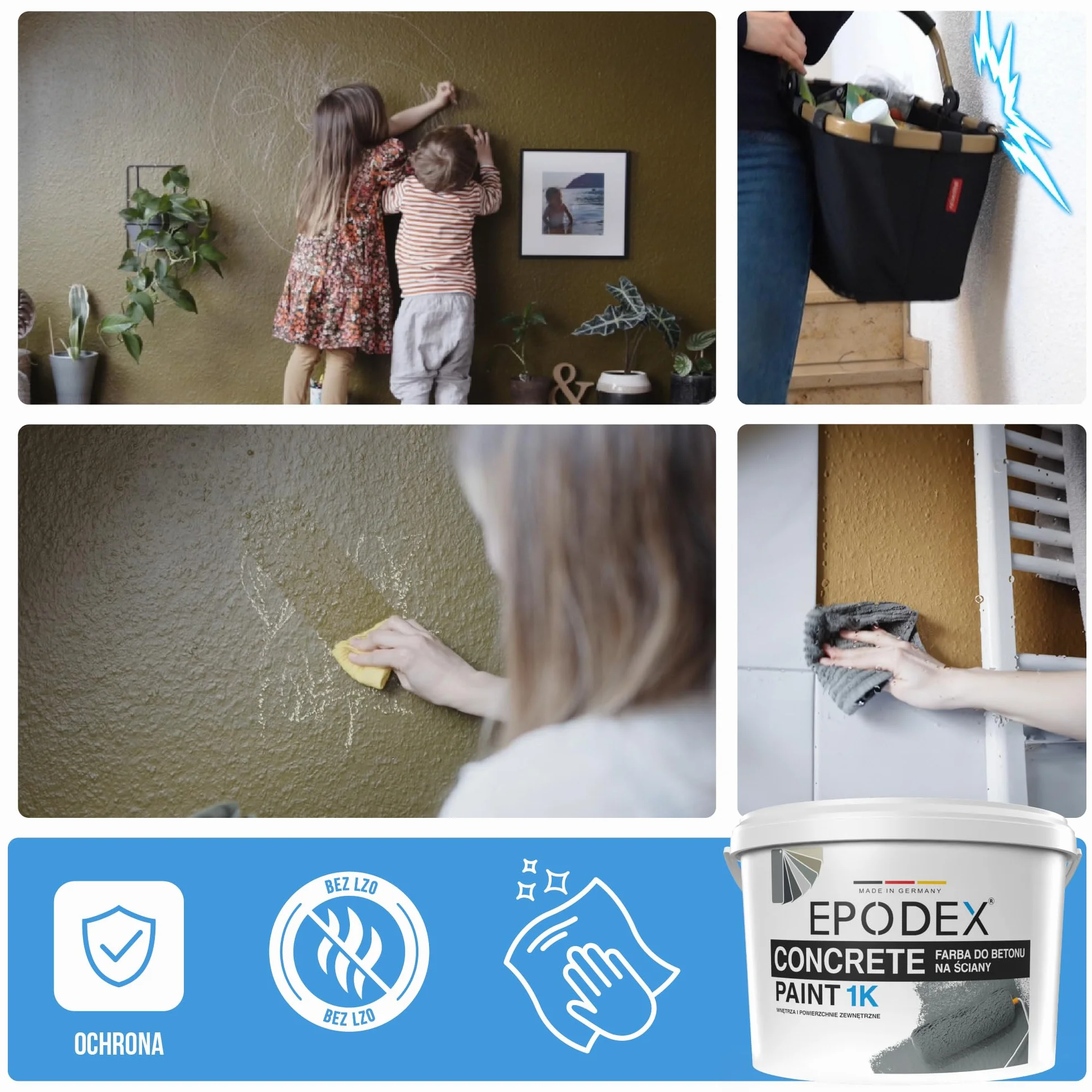 EPODEX Farba do Betonu 1K, 2kg Polar White, Odporna na UV i ścieranie