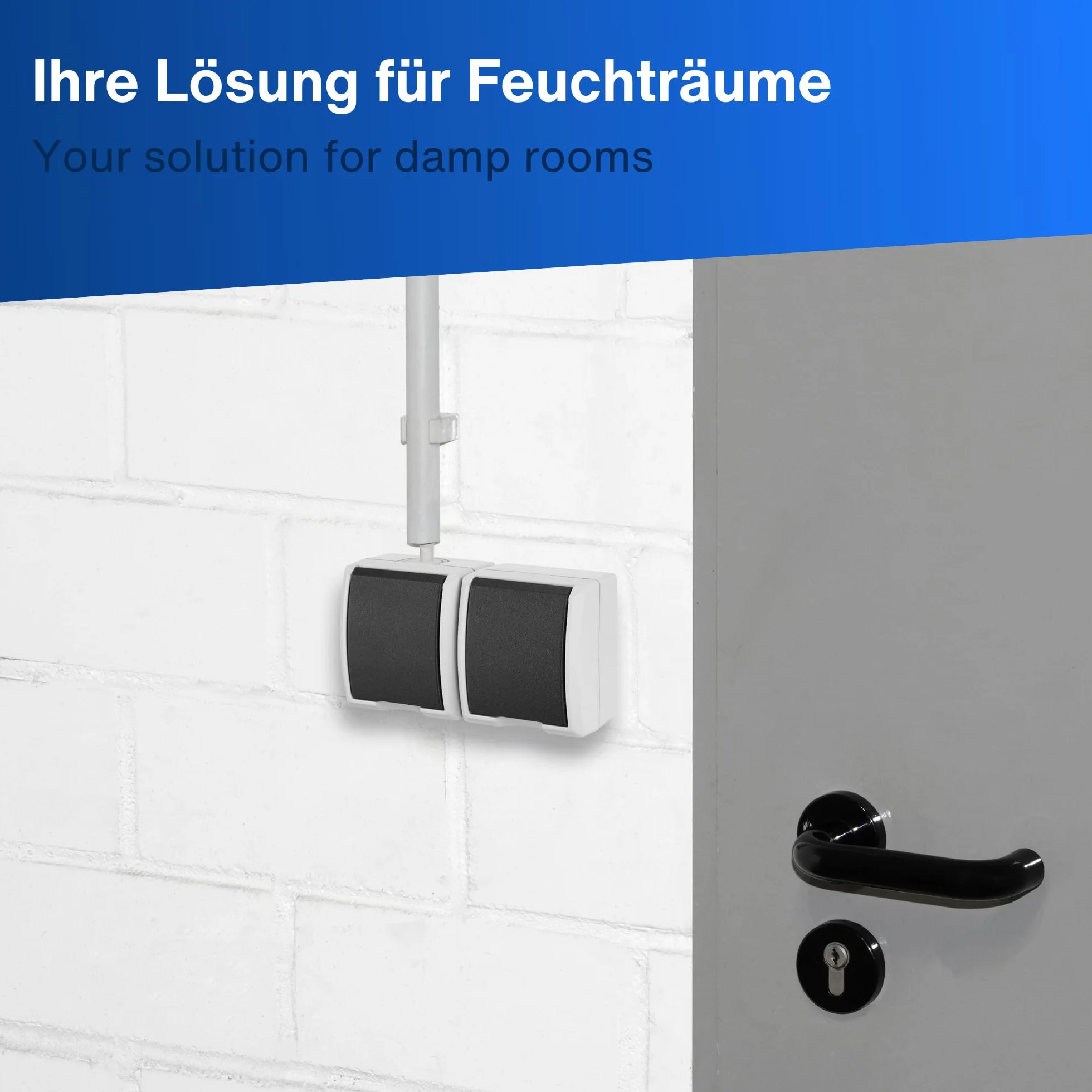 REV Ritter 0510221777 A-Form, 2 moduły AP IP44, szare