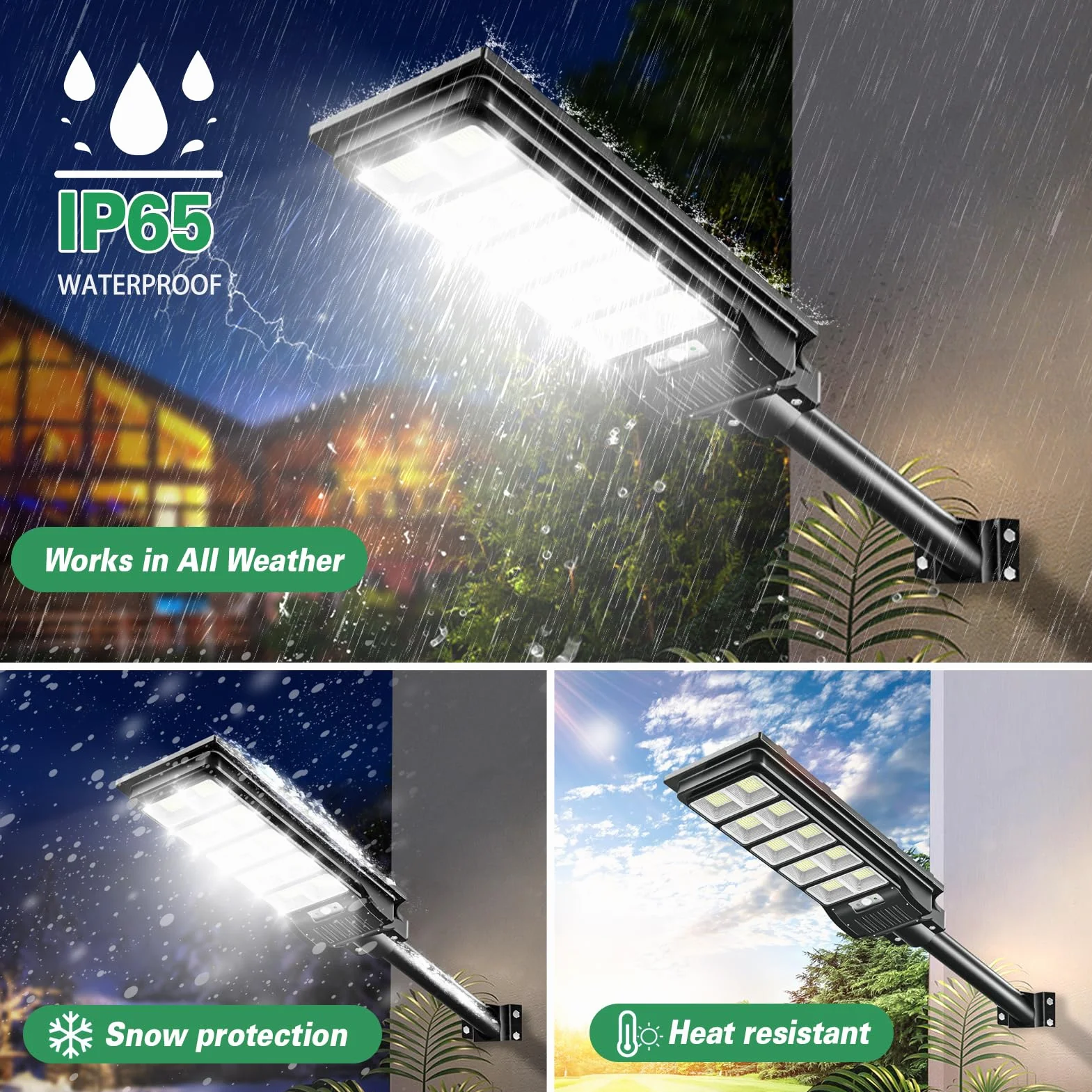 Papasbox 500W Solarne Światło Uliczne LED z Pilotem 6500K Czujnik Ruchu Zewnętrzne