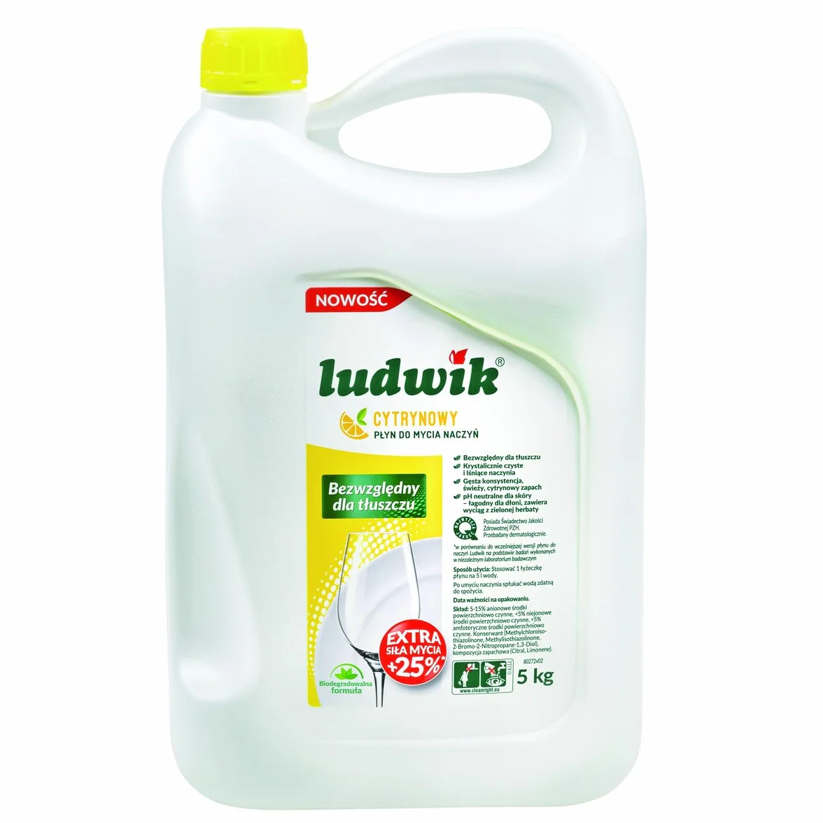 Ludwik Cytrynowy Płyn do Mycia Naczyń, 5 kg