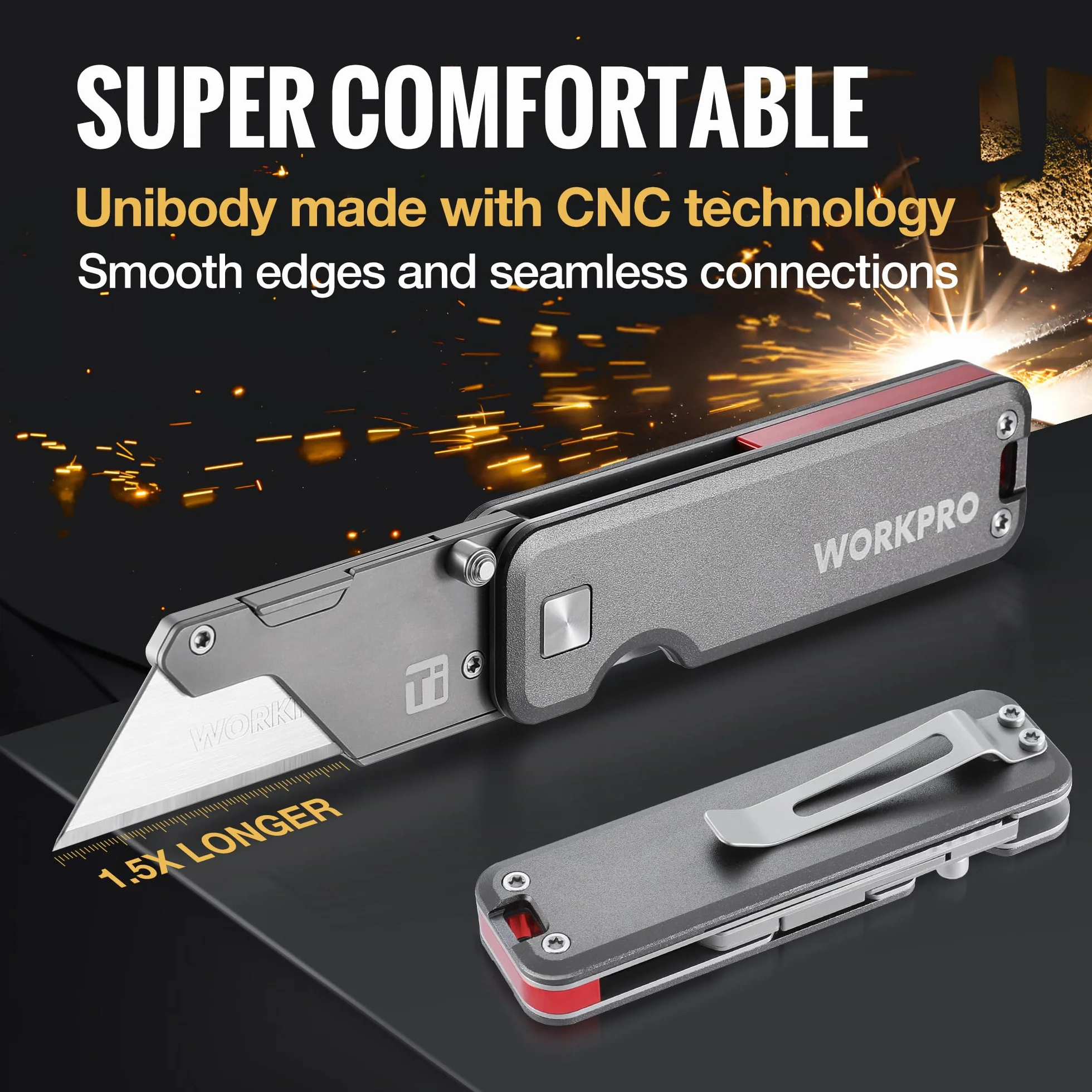 WORKPRO Titanium CNC nóż hobbystyczny z dodatkowymi 10 ostrzami, aluminiowym uchwytem