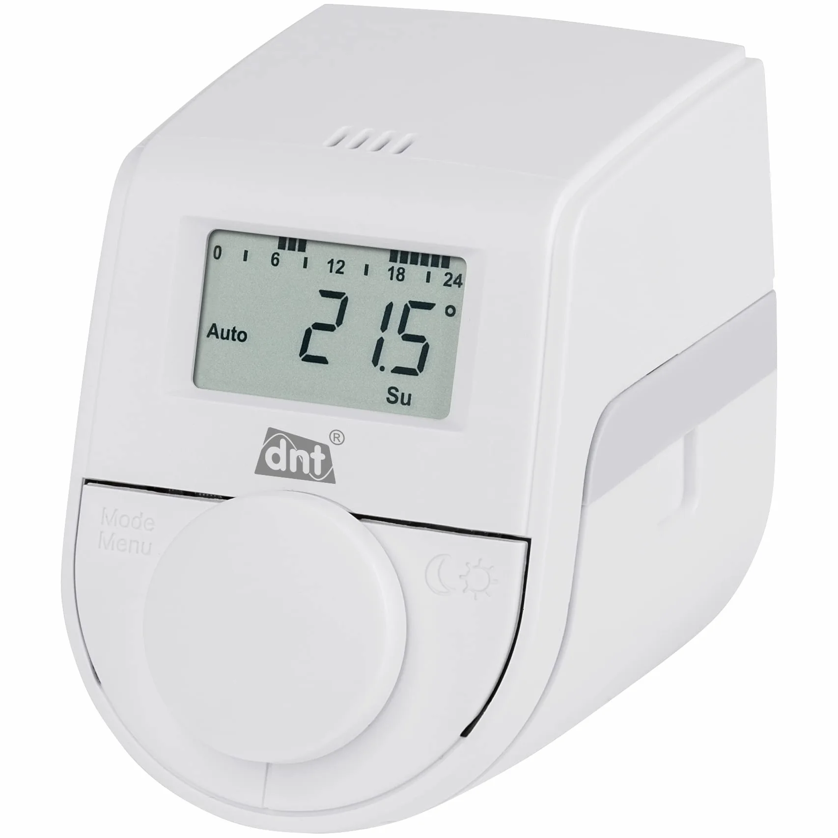 dnt Termostat grzejnikowy ThermoTune, elektroniczny termostat do ogrzewania, oszczędność do 30% kosztów ogrzewania, ochrona środowiska i oszczędność energii, DNT000016, biały