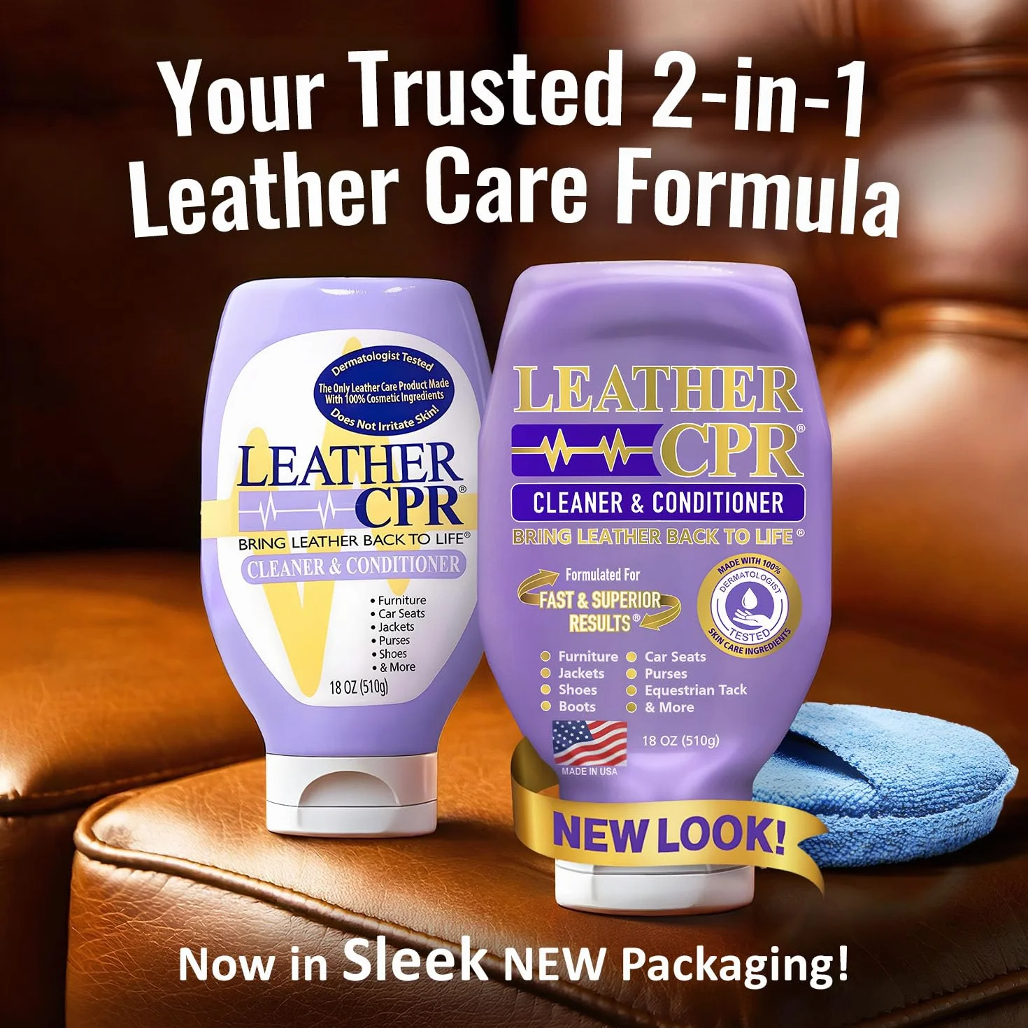 CPR Cleaning Products Leather 510.3 g Bottle – testowany dermatologicznie, w 100% wolny od podrażnień środek czyszczący i odżywka do skóry do domu,
