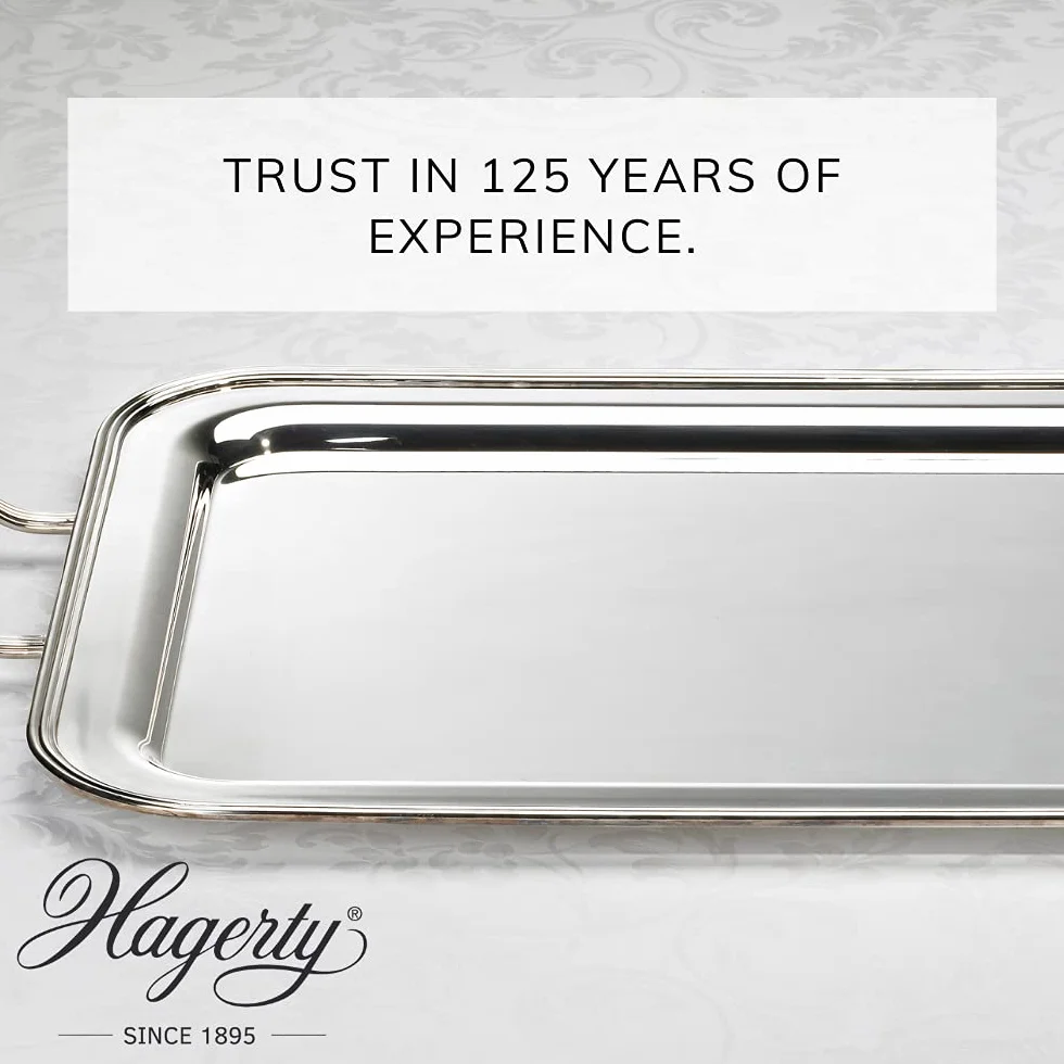 Hagerty Silver Care pasta do polerowania srebra, 185 g, wydajna pasta polerska do czyszczenia i pielęgnacji srebra i posrebrzanego metalu, środek czyszczący do srebrnych wyrobów z srebra, talerzy, tac, w zestawie gąbka