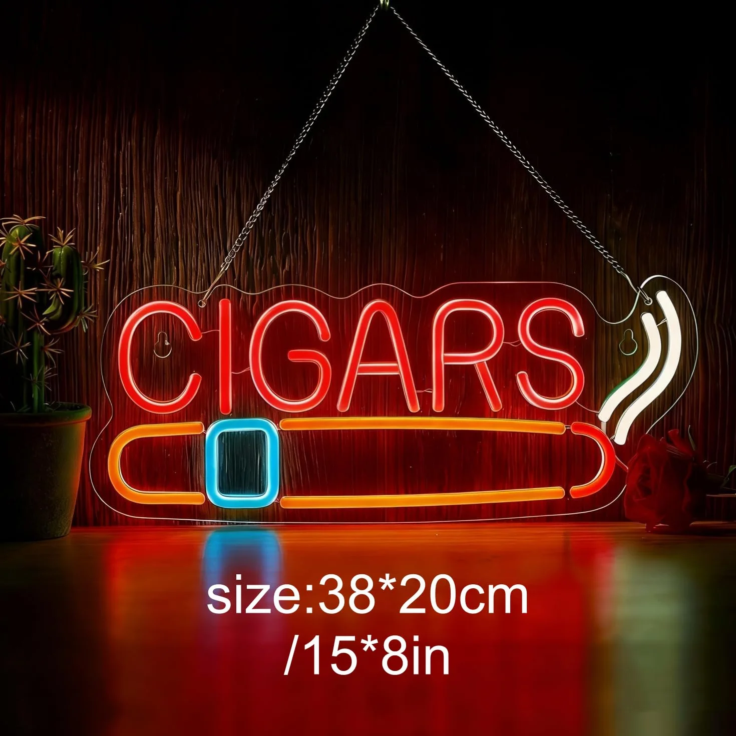 Neonowy znak z cygarami, ściemniana lampa LED do wędzarni, salonu cygarowego, pubu, domowego baru i na imprezę, dekoracja ścienna do jaskini, zasilanie przez USB